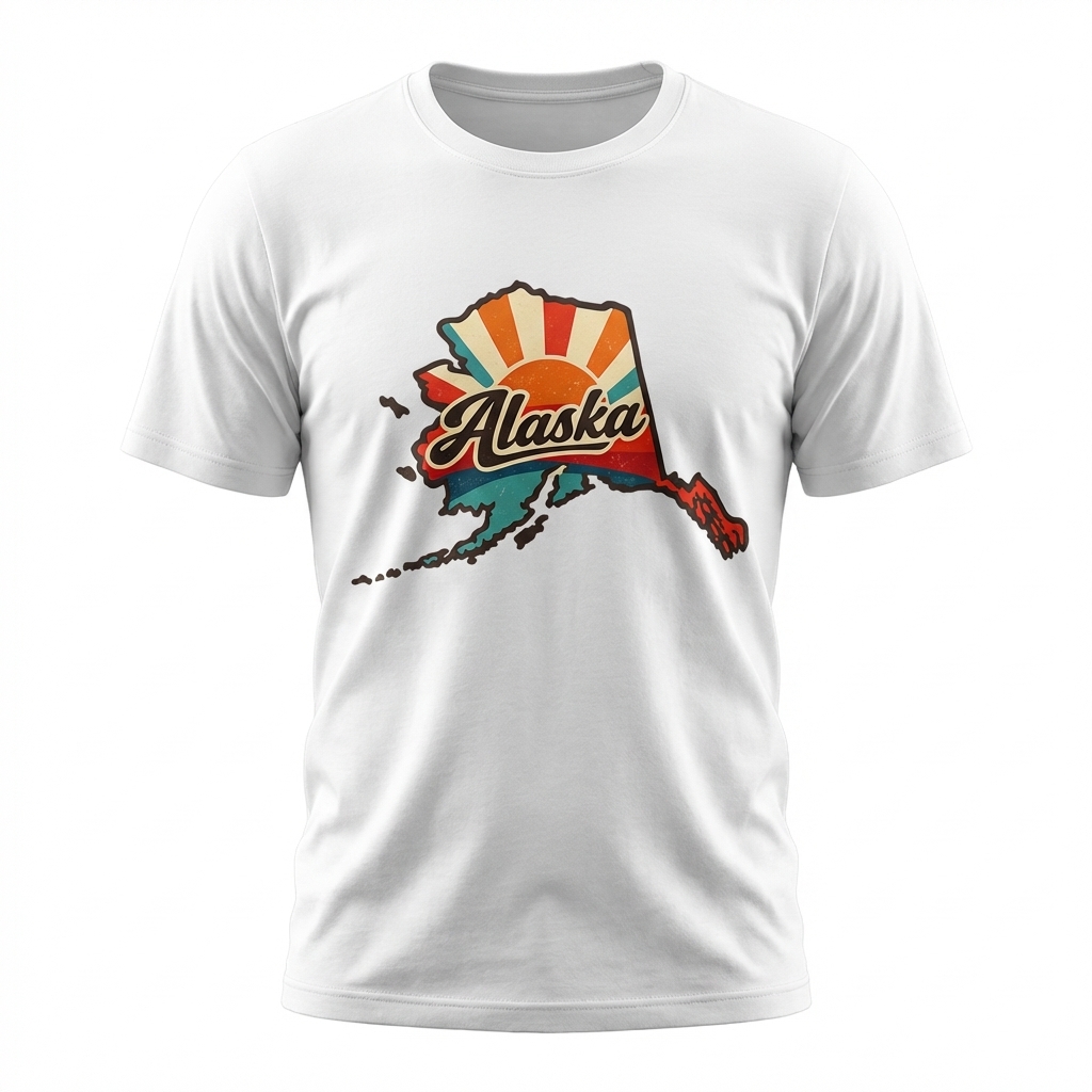 Retro Alaska Sunburst 3D