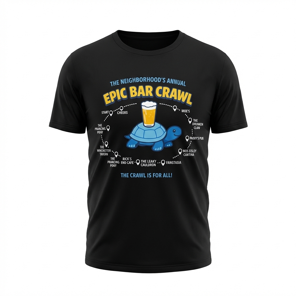Epic Bar Crawl Turtle 3D