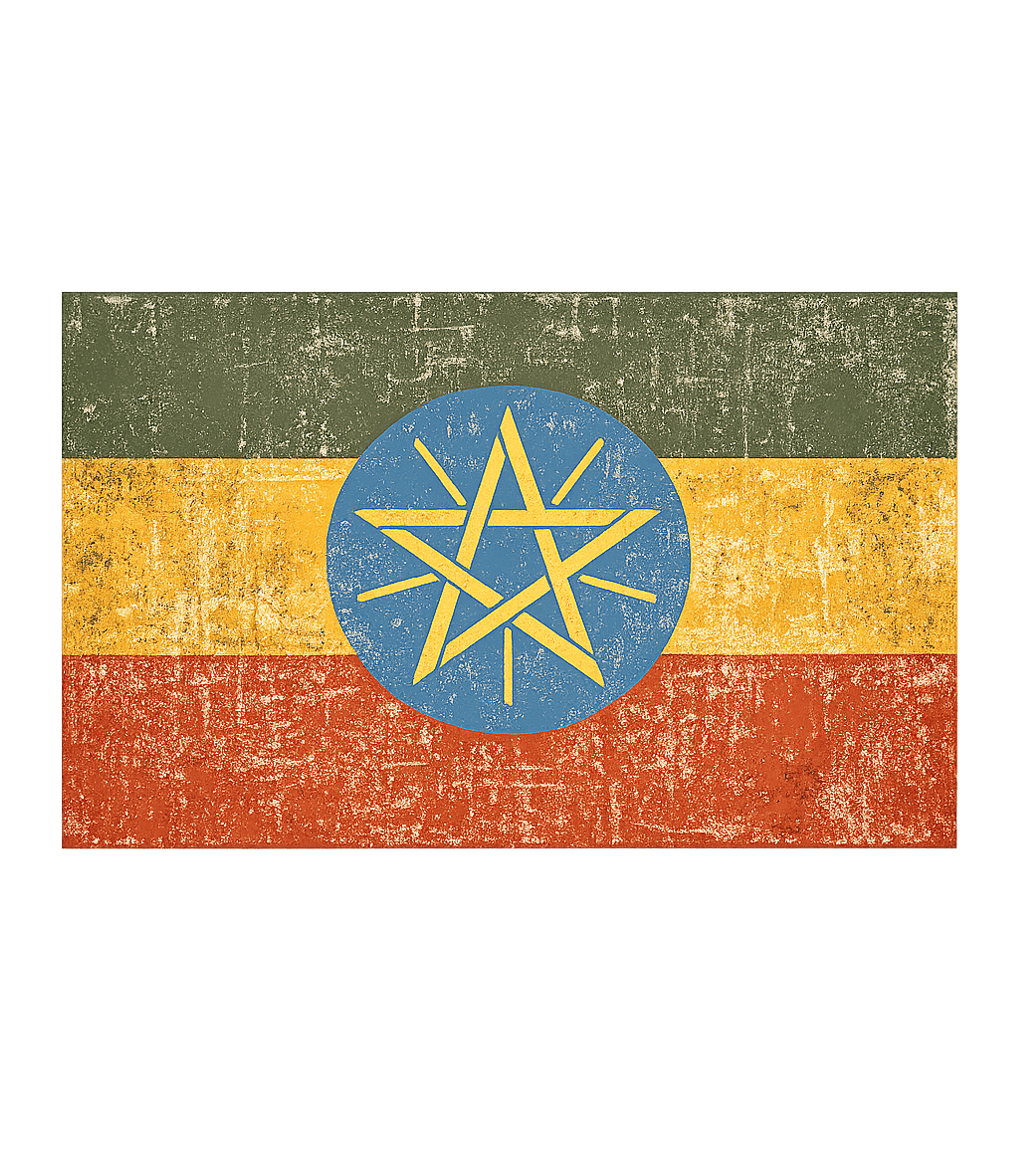 Retro Vintage Ethiopia Flag T-Shirt
