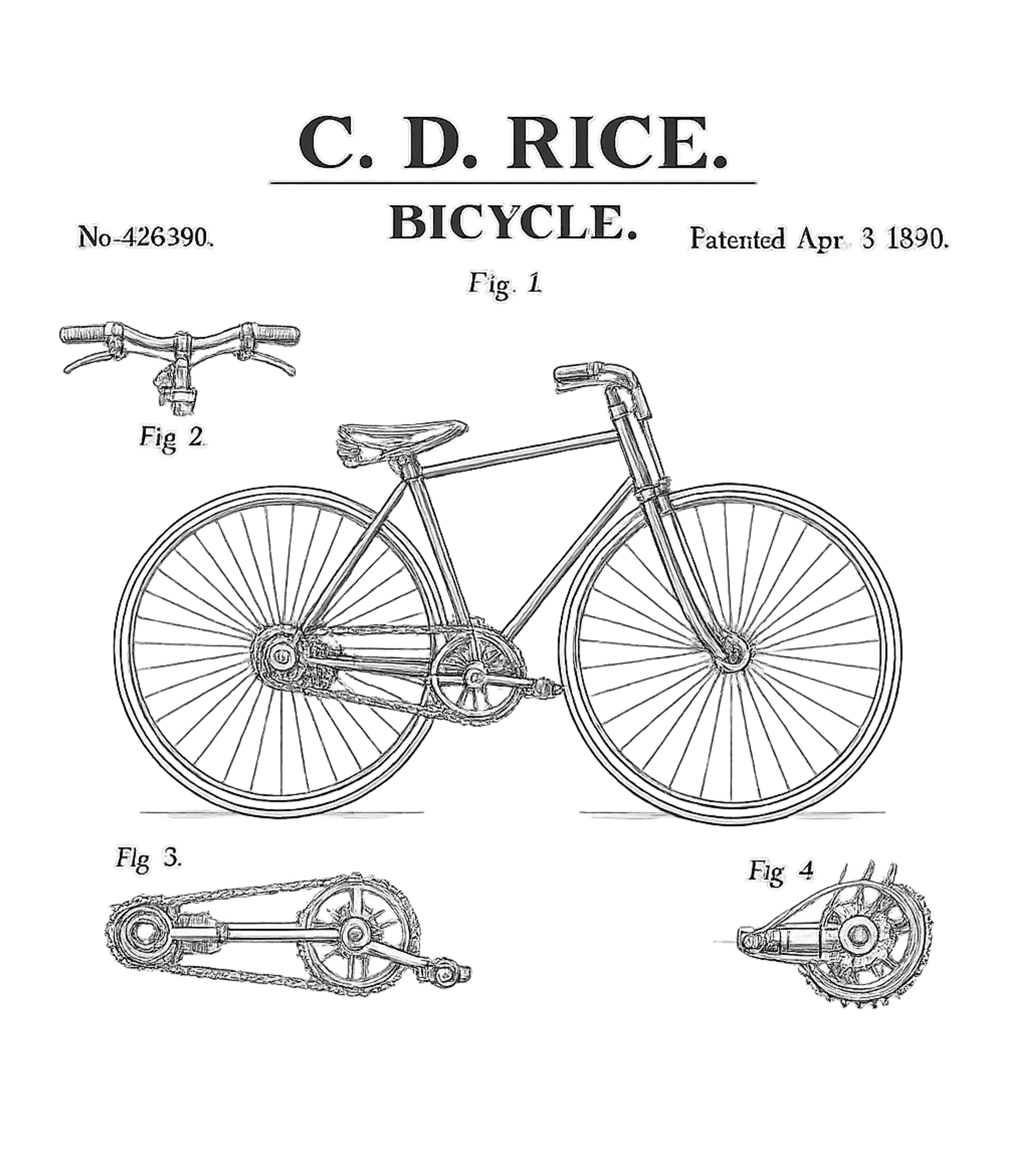 Bicycle Patent 1860 T-Shirt
