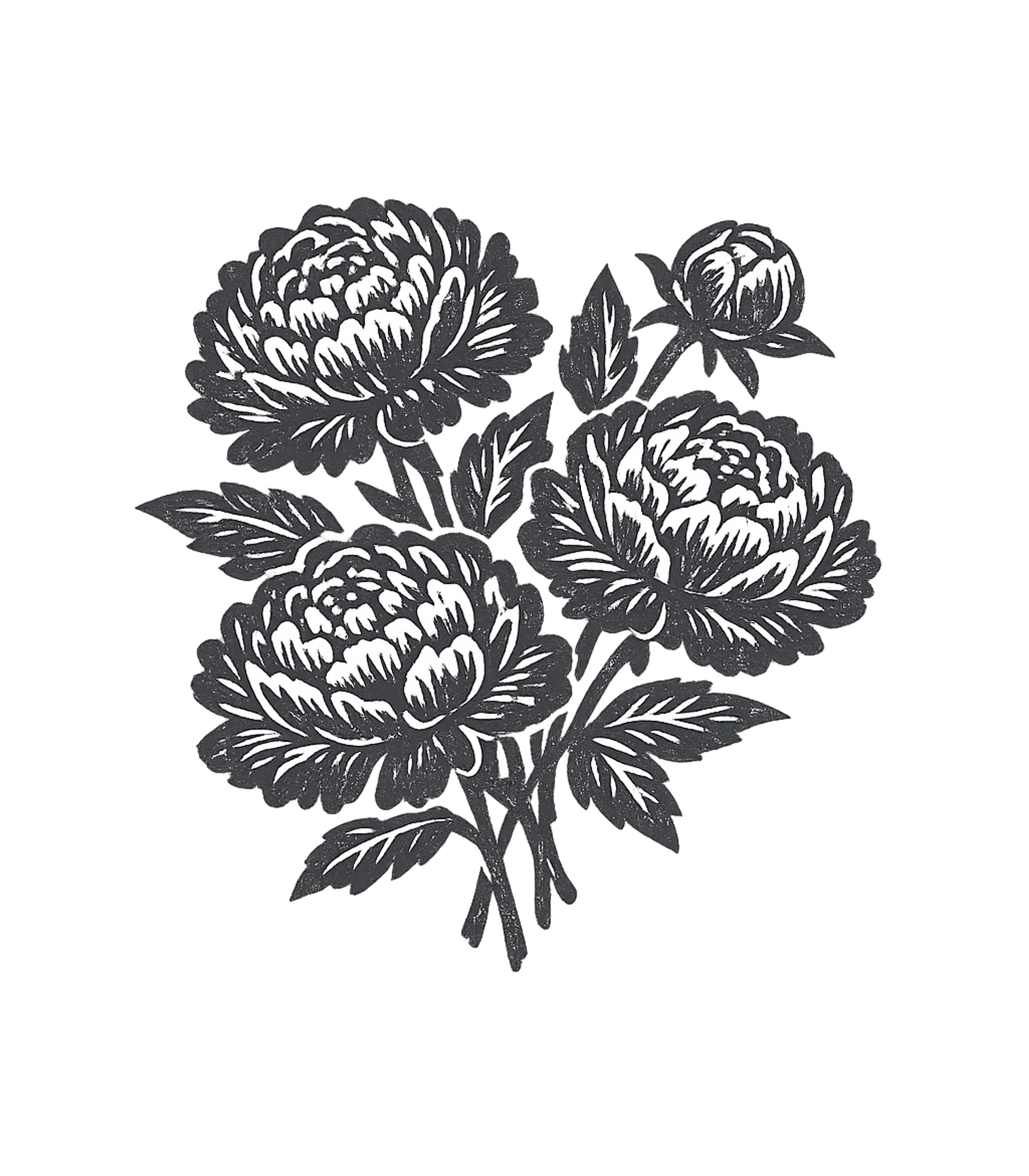 Vintage Linocut Flower T-Shirt