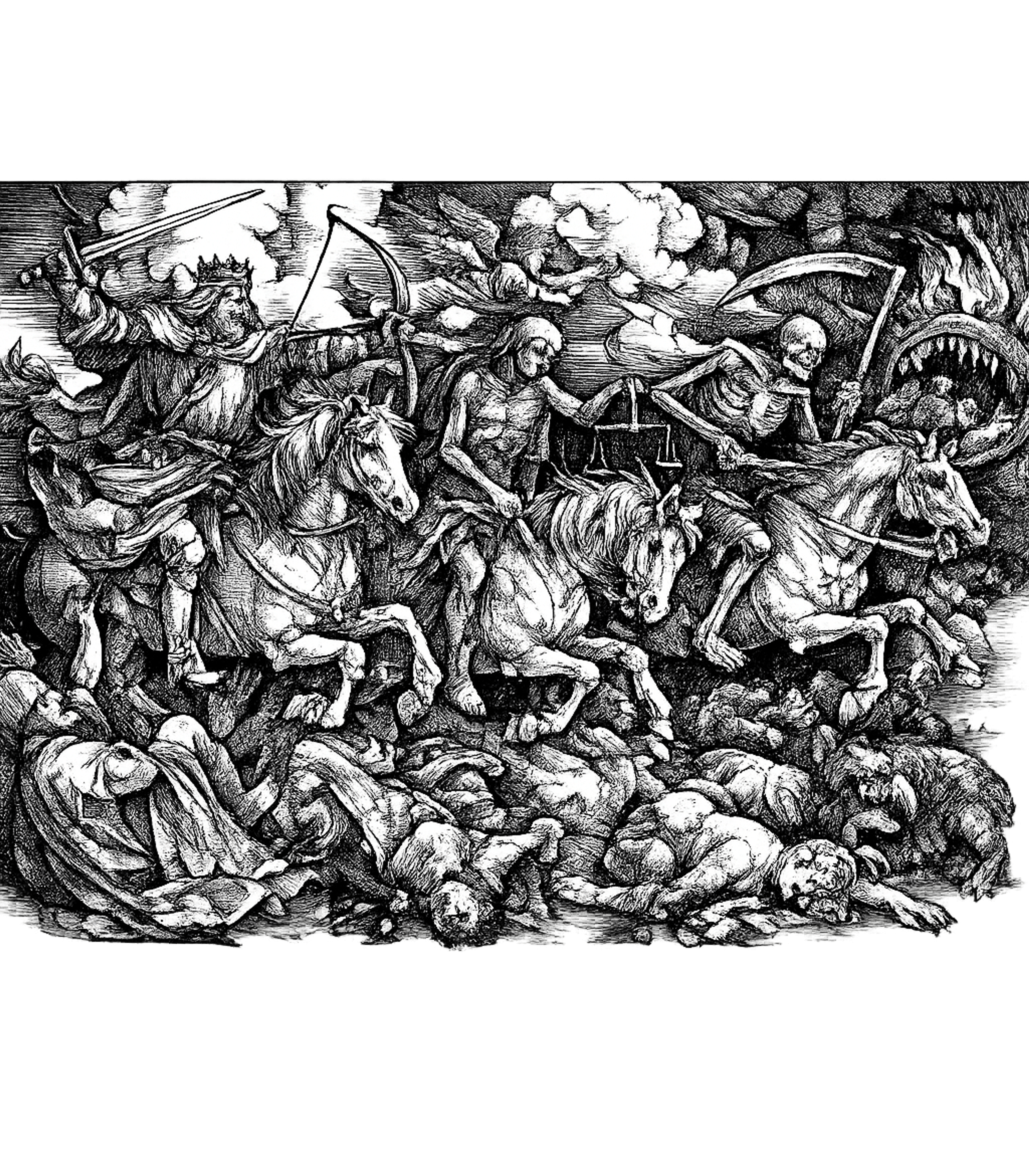 Four Horsemen of the Apocalypse Albrecht Durer Engraving T-Shirt