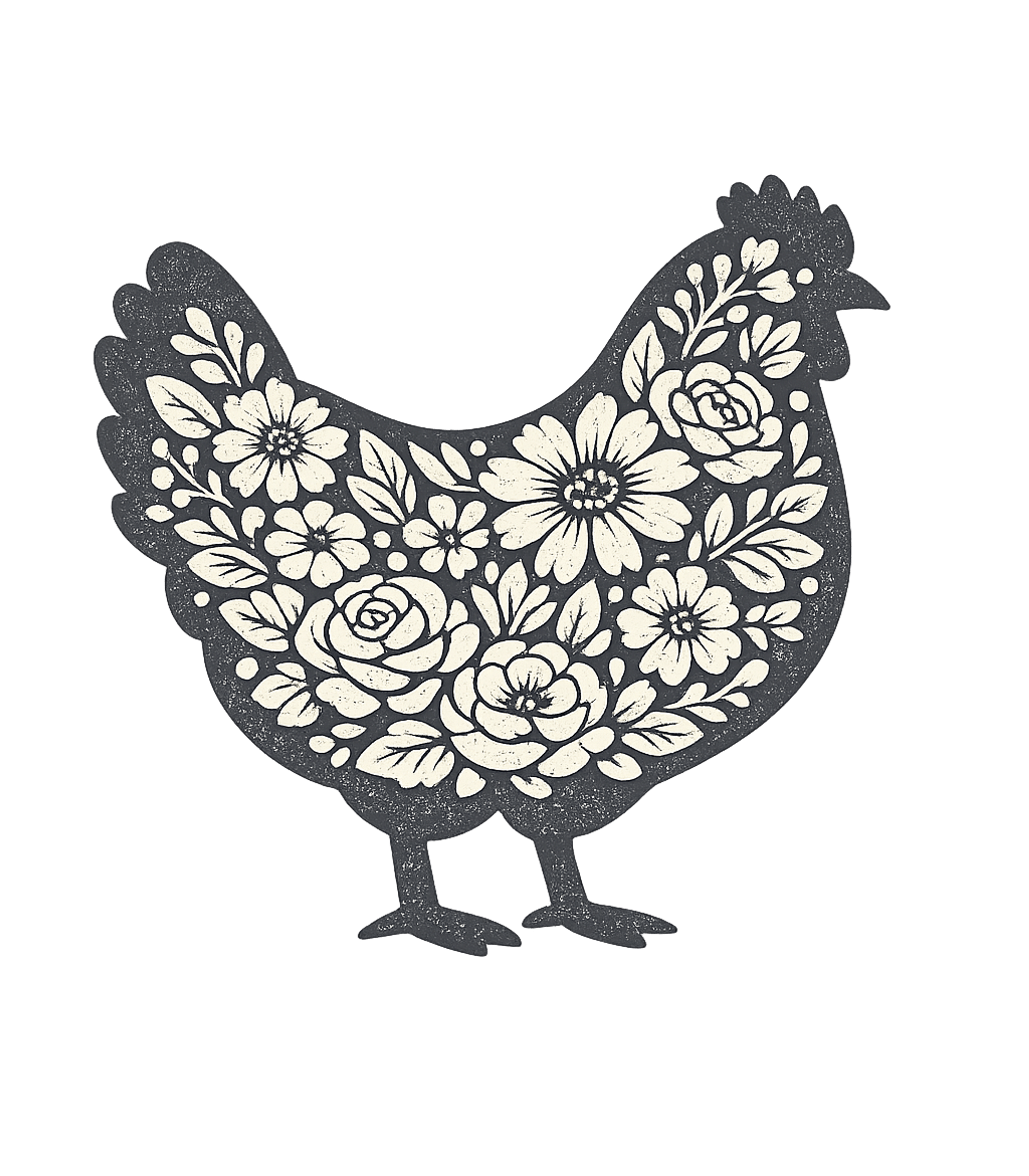 Floral Chicken Art