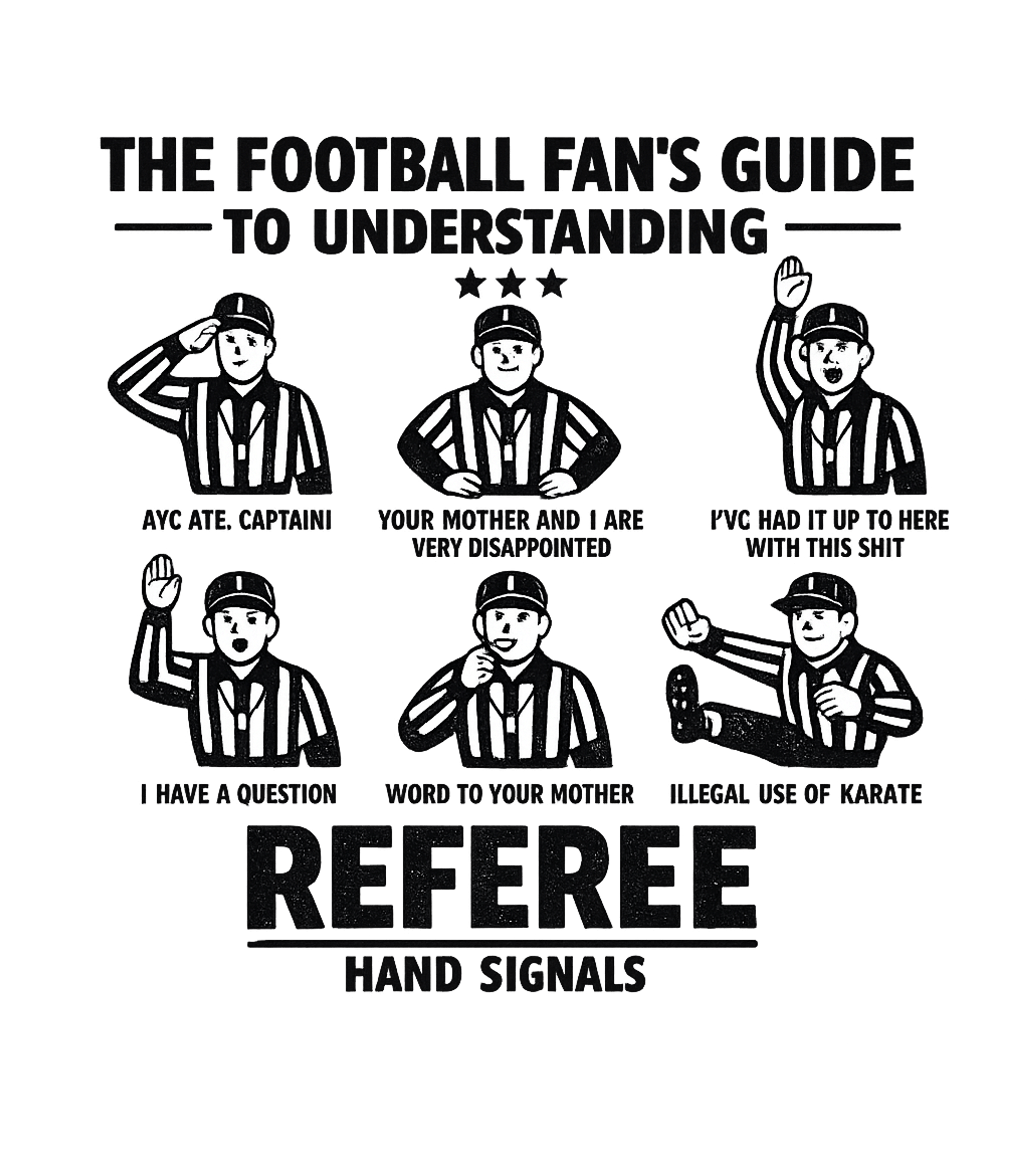 A Football Fan's Guide To Understanding Referee Hand Signals Men's T Shirt