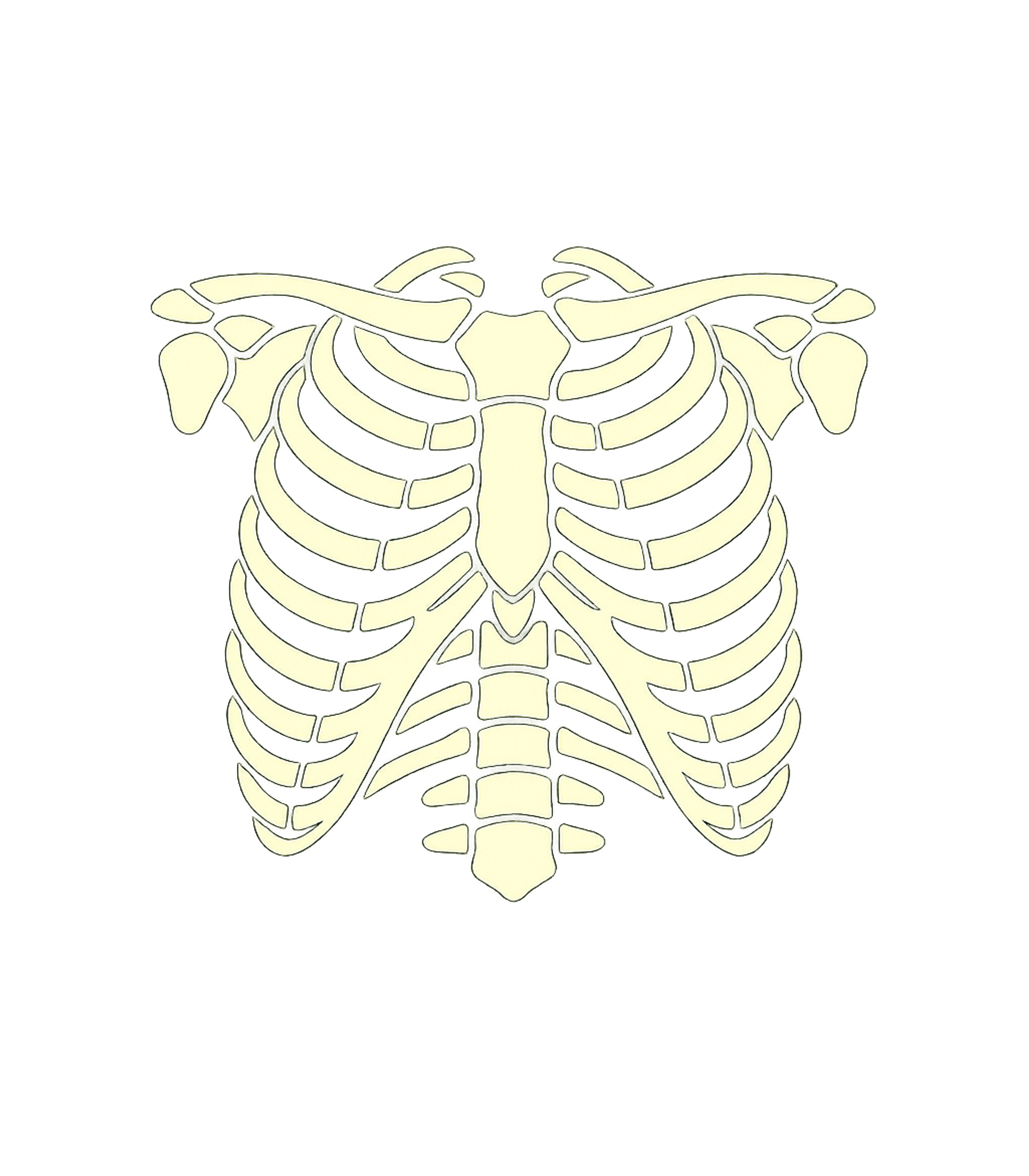 Glowing Skeleton Rib Cage Halloween Men's T Shirt