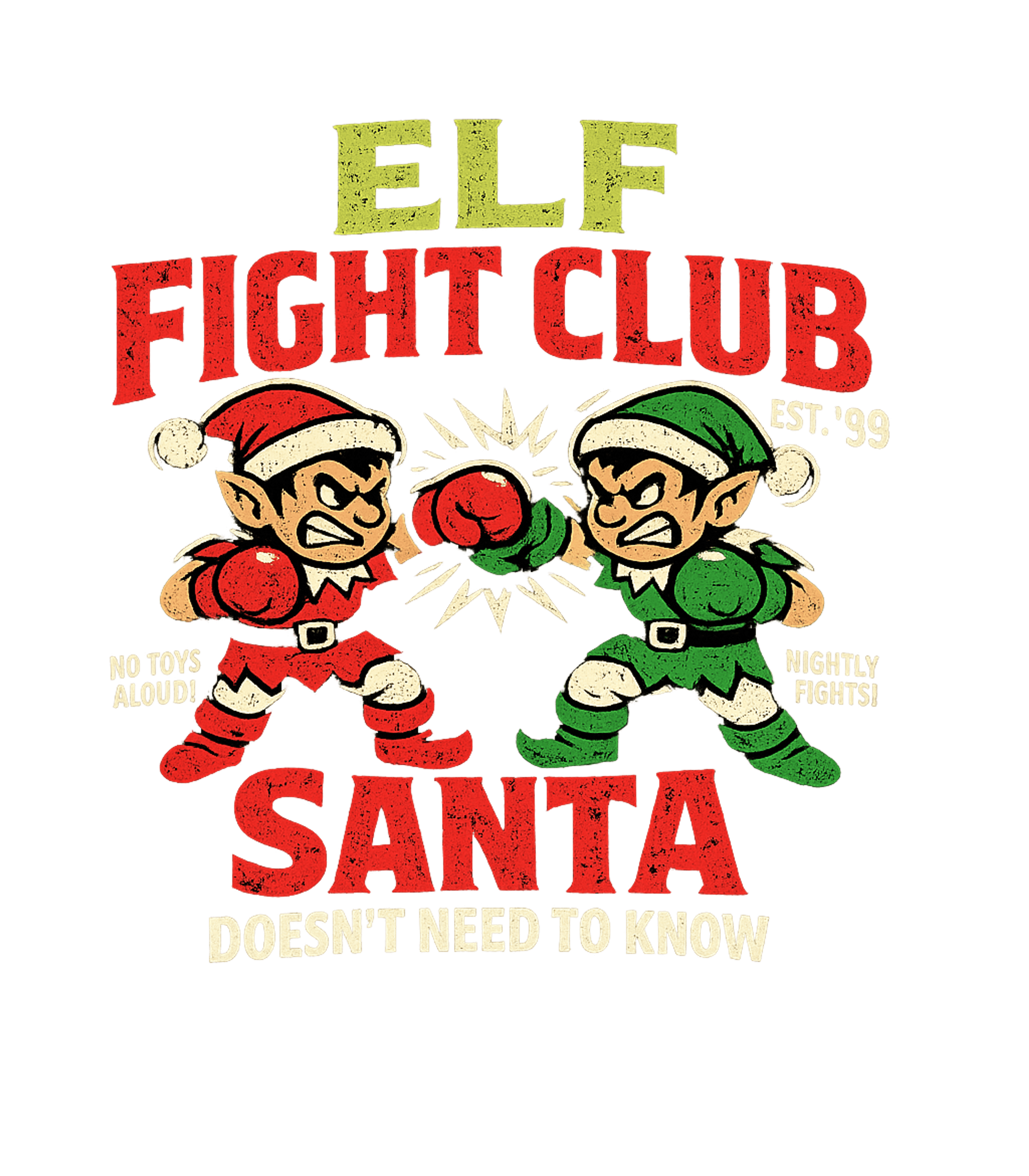 Elf Fight Club Men's T Shirt