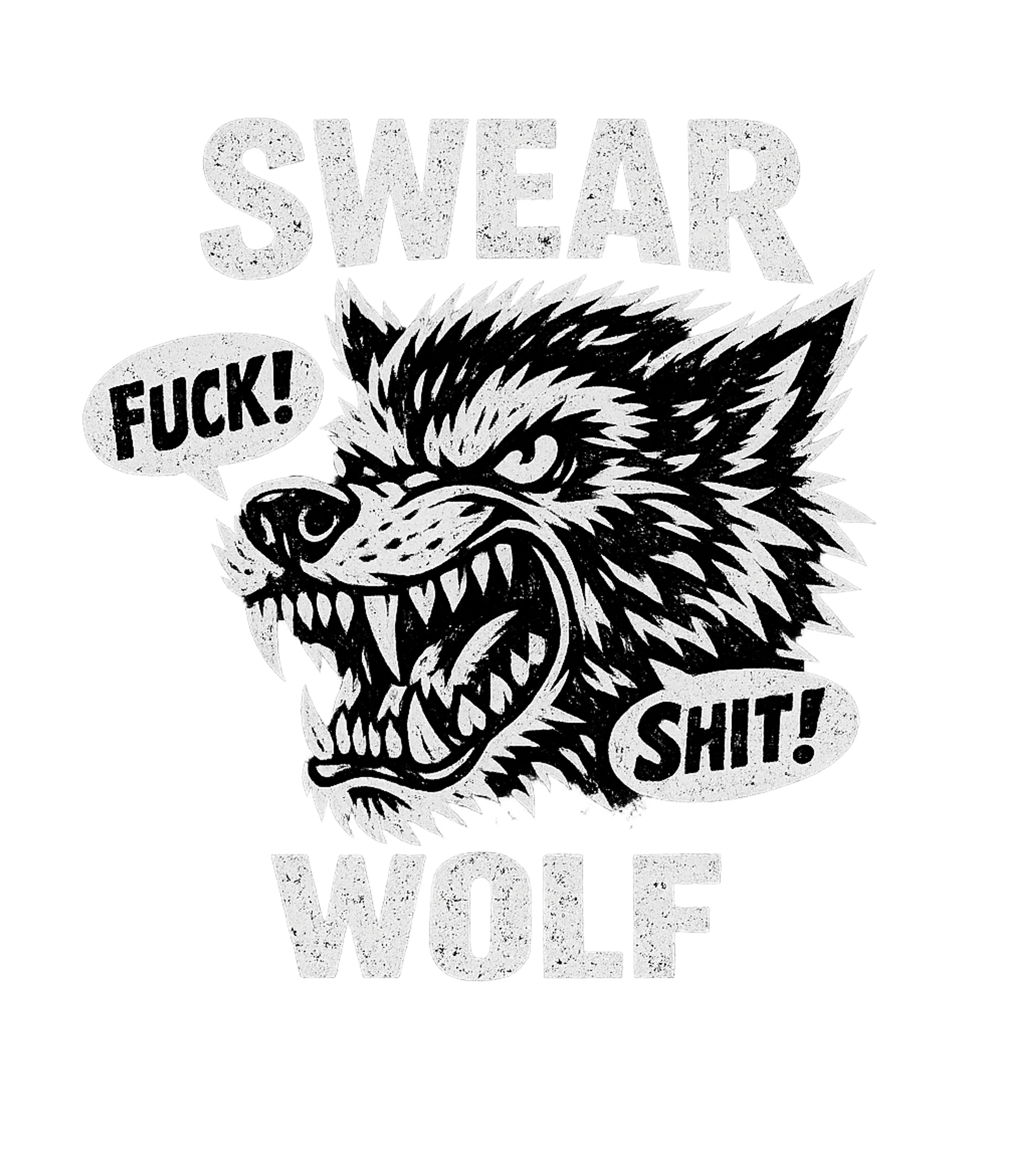 Swear Wolf Funny Graphic