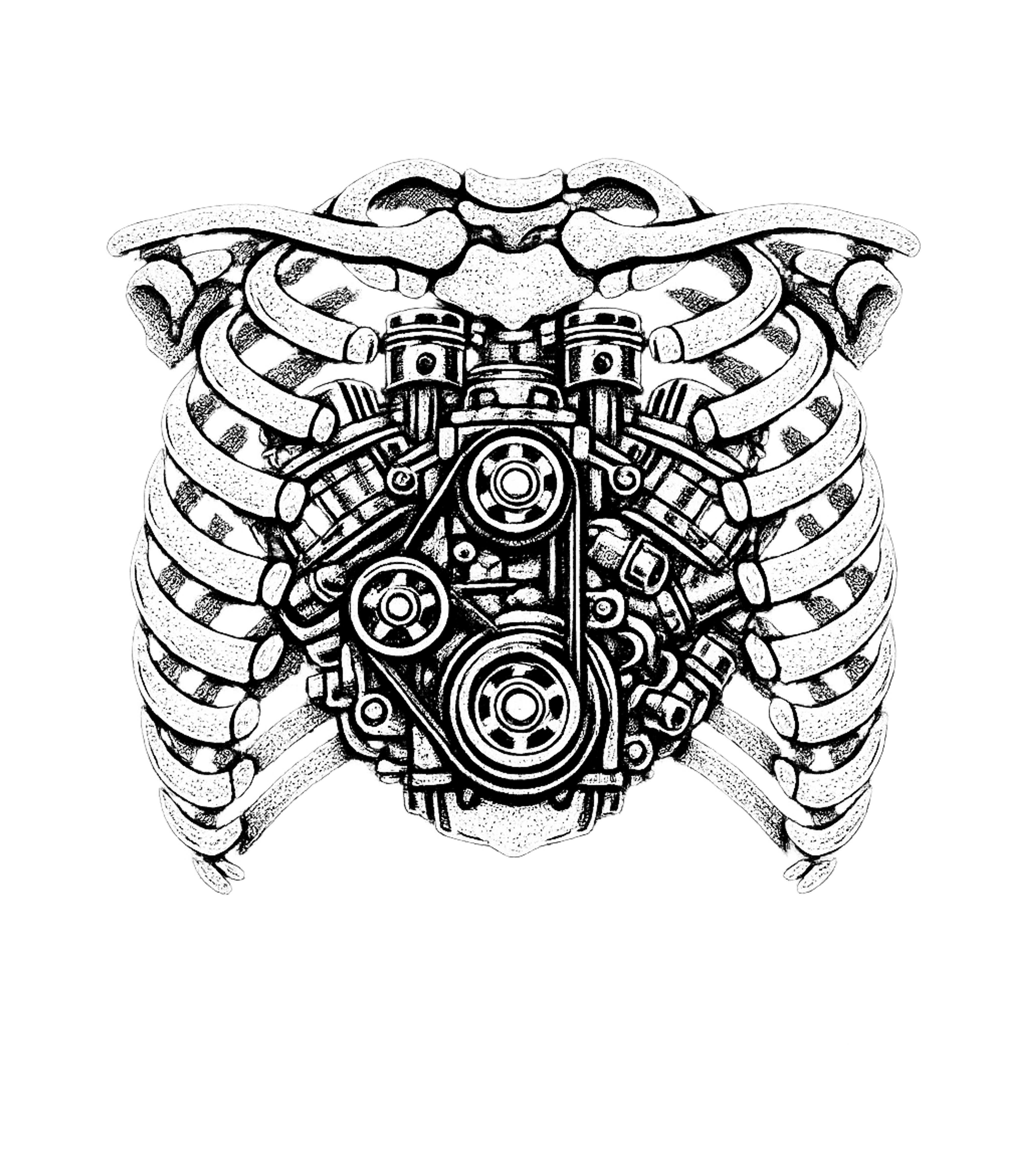 Ribcage Engine Men's T Shirt