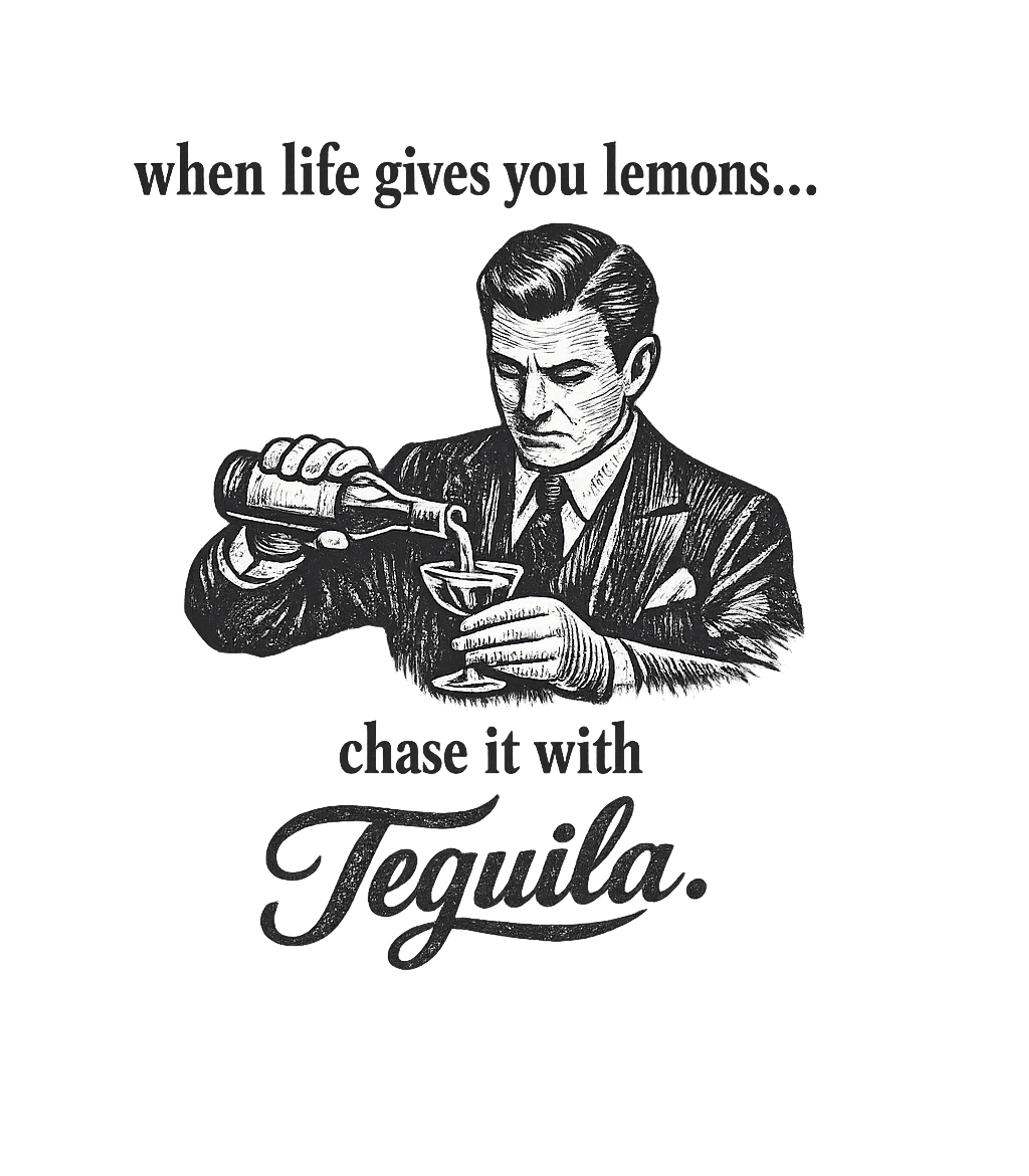 When Life Gives You Lemons Chase It With Tequila Men's T Shirt