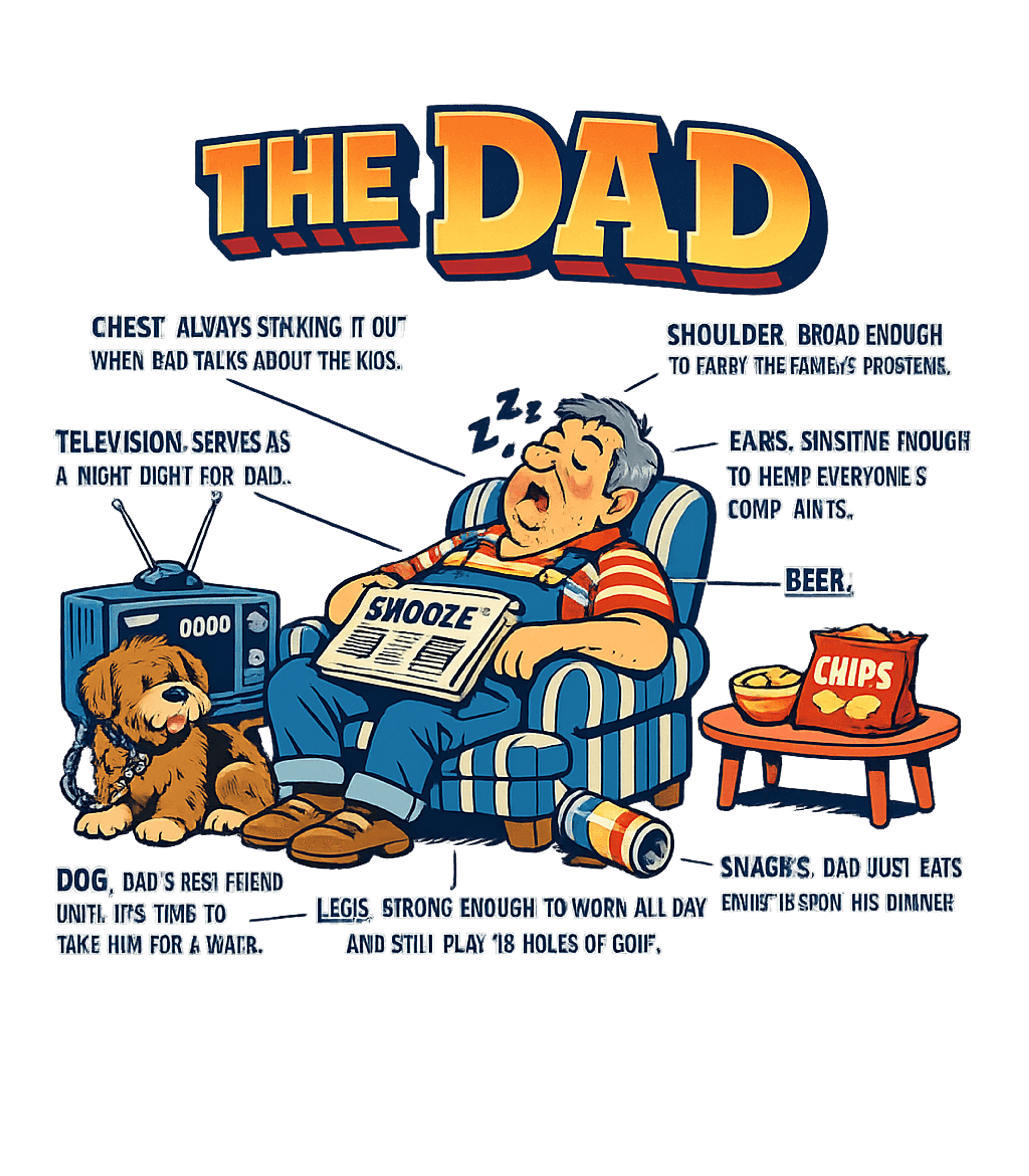 Vintage "The Dad" Humor Single Stitch T-Shirt (1990s)