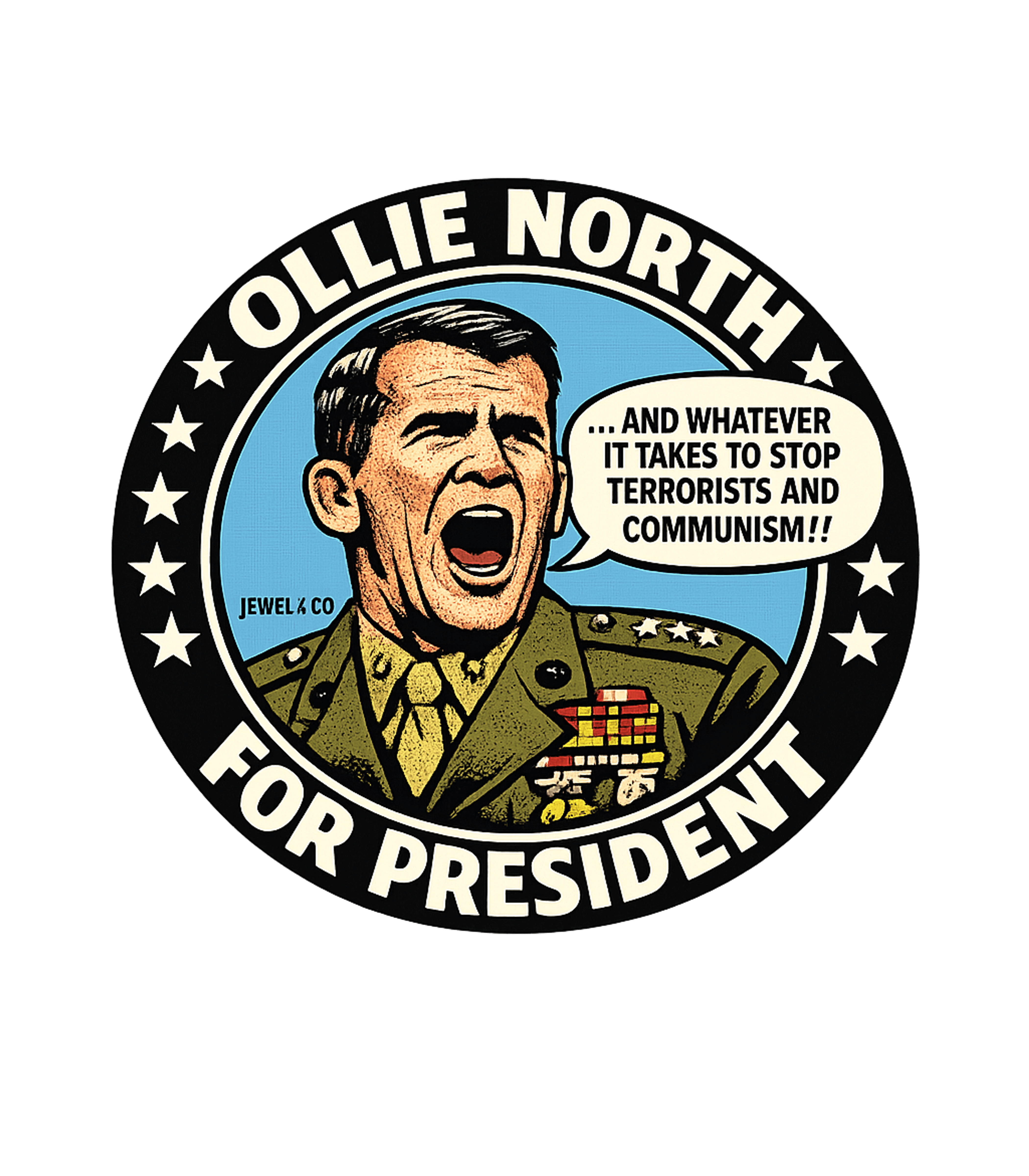 Vintage "Ollie North For President" Single Stitch T-Shirt (1990s)