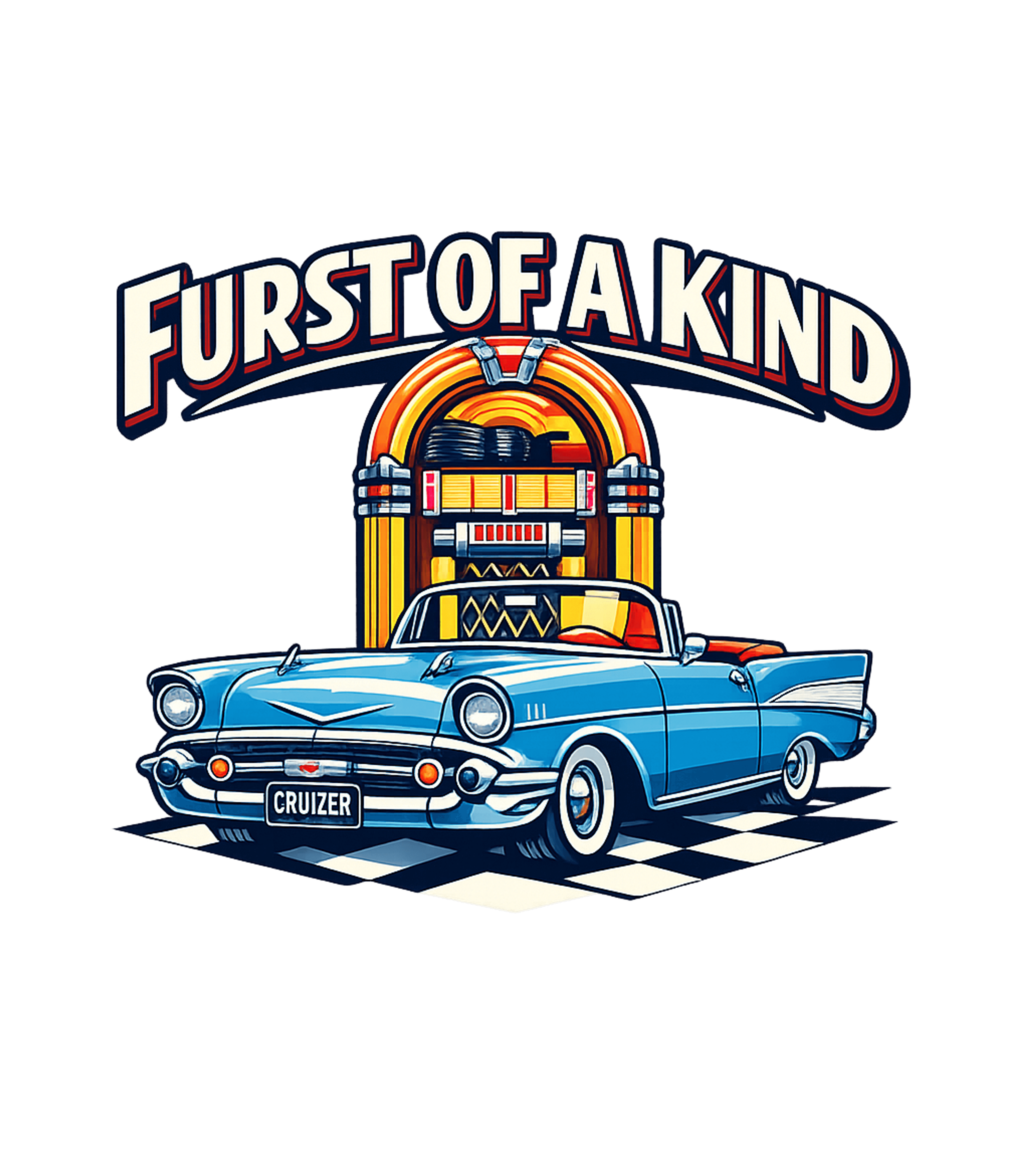 Vintage Chevy Jukebox "Furst Of A Kind" Reworked Sport Mesh Sleeve T-Shirt (1990s)