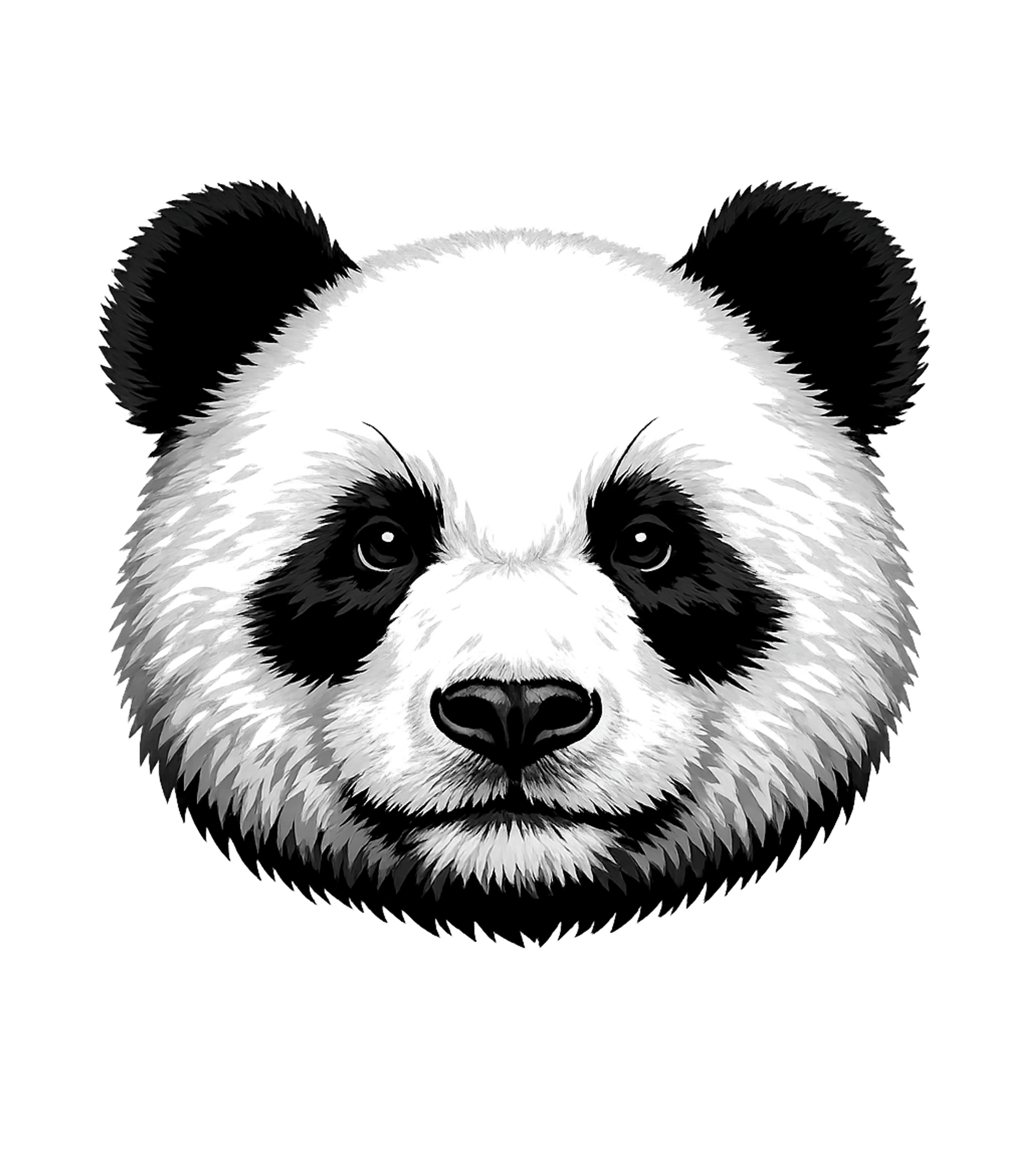 Monochrome Panda Face