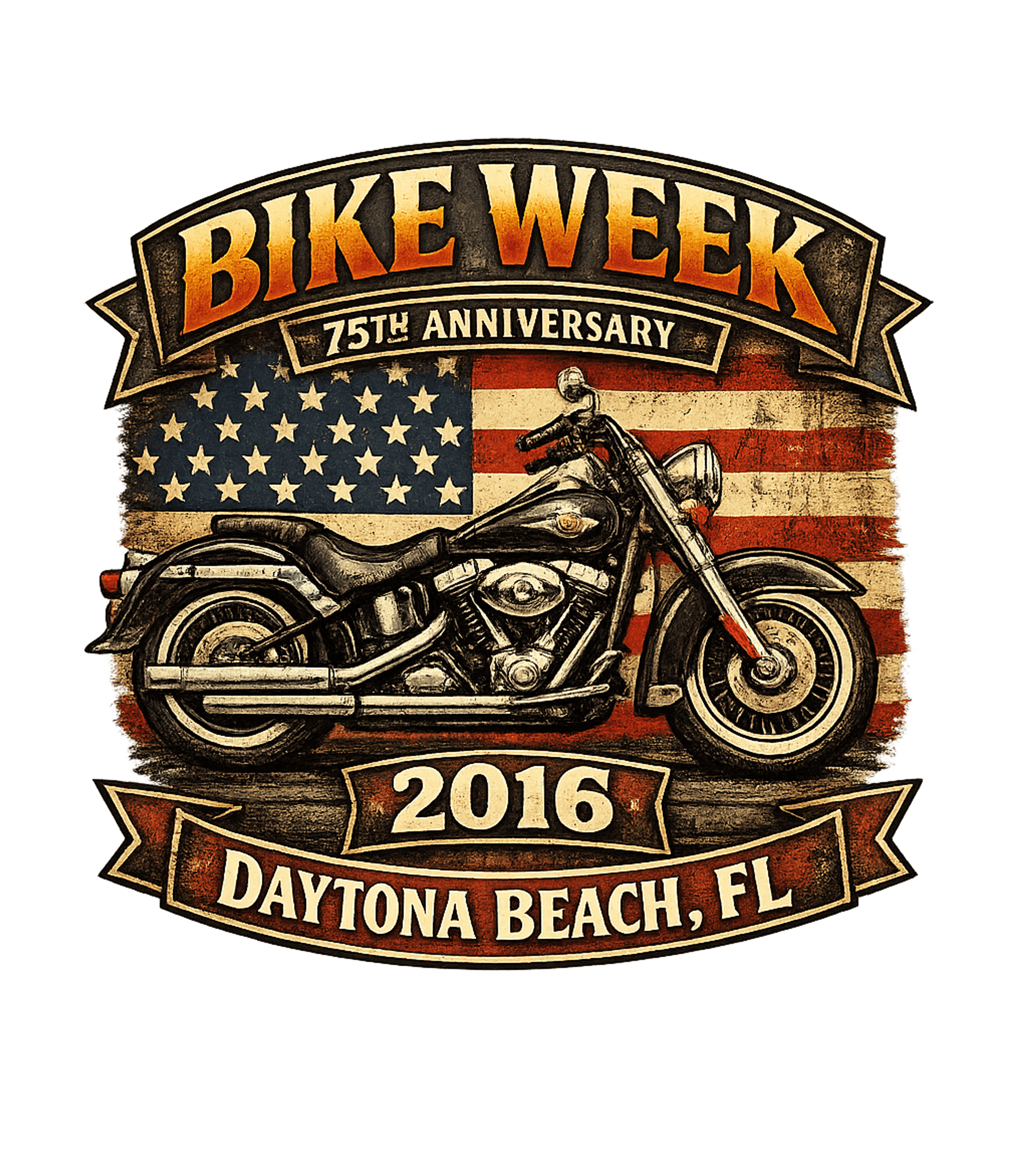 Recycled "Bike Week Daytona Beach, FL" T-Shirt (2010s)
