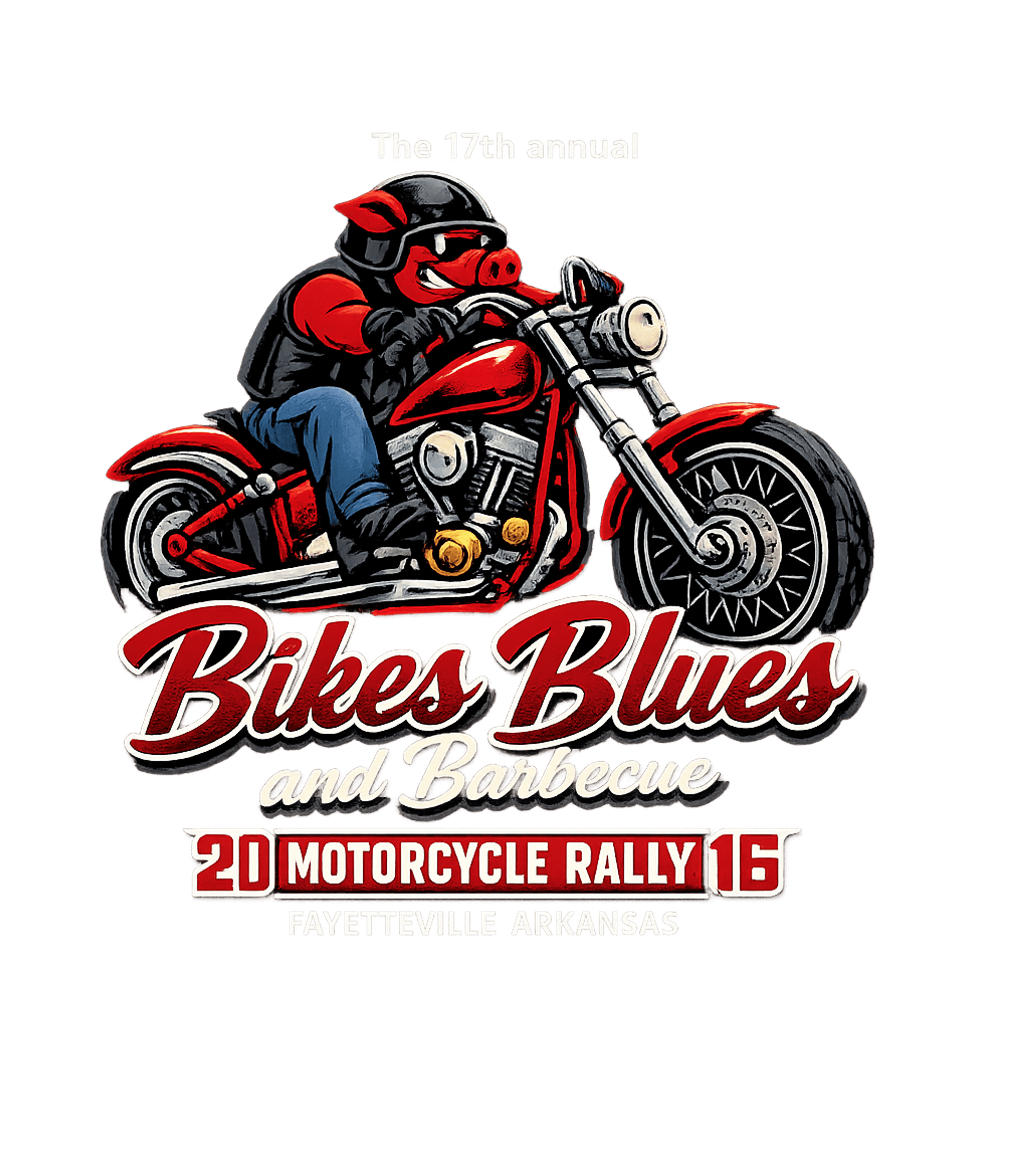 Recycled "Bikes Blues And Barbecue" Motorcycle Rally T-Shirt (2010s)