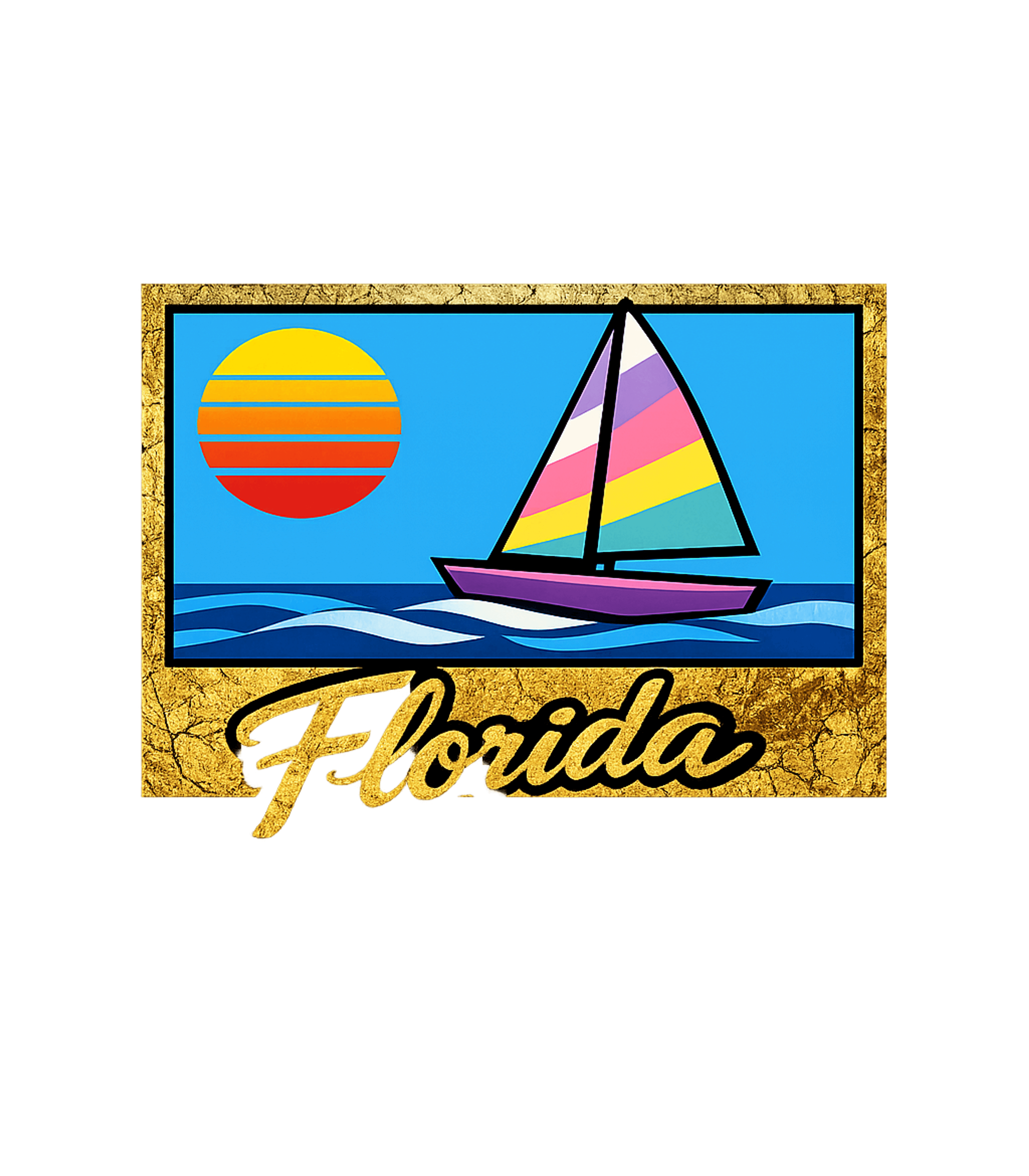 Vintage "Florida" Gold Foil Single Stitch T-Shirt (1990s)