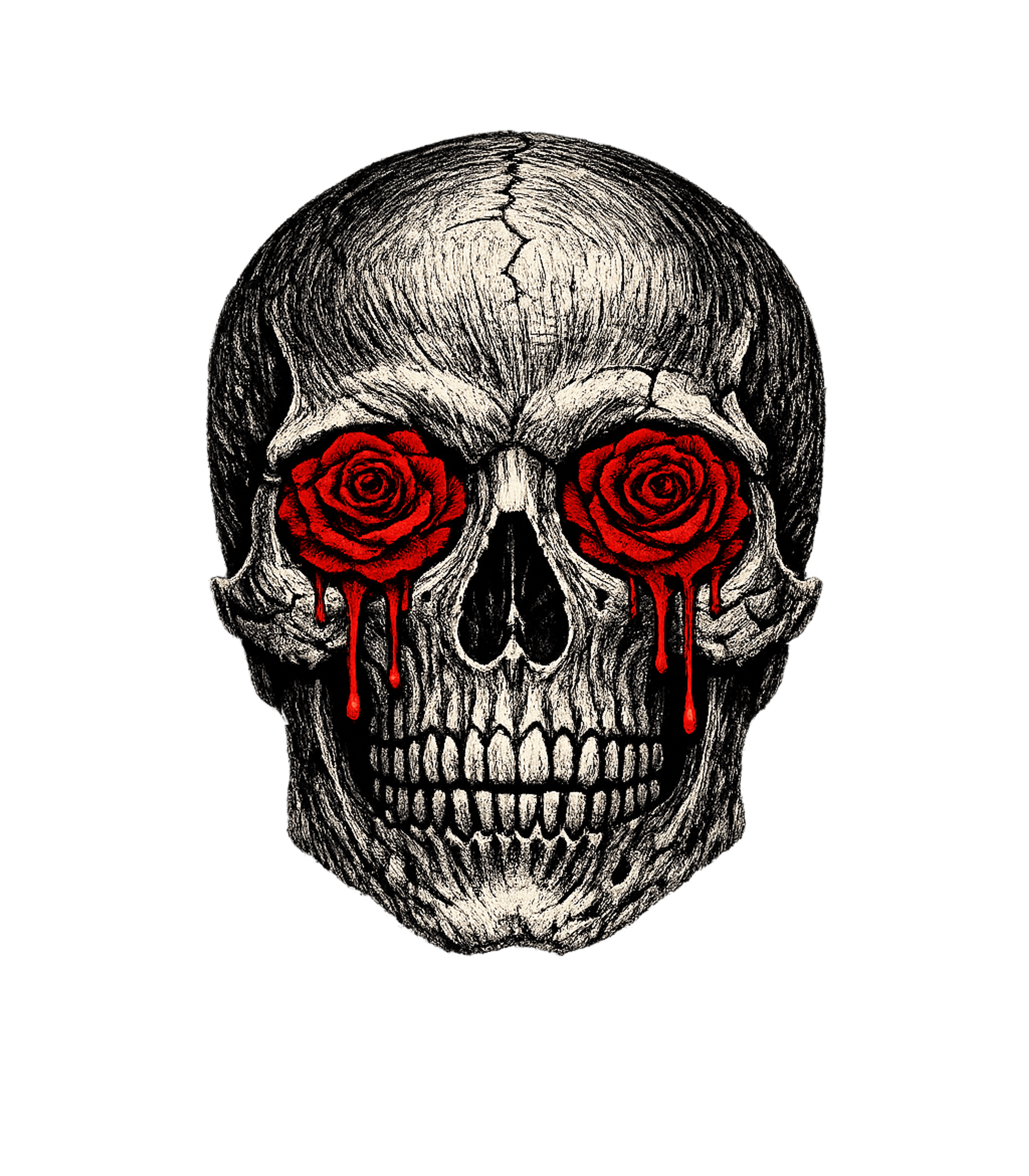 Bleeding Rose Skull