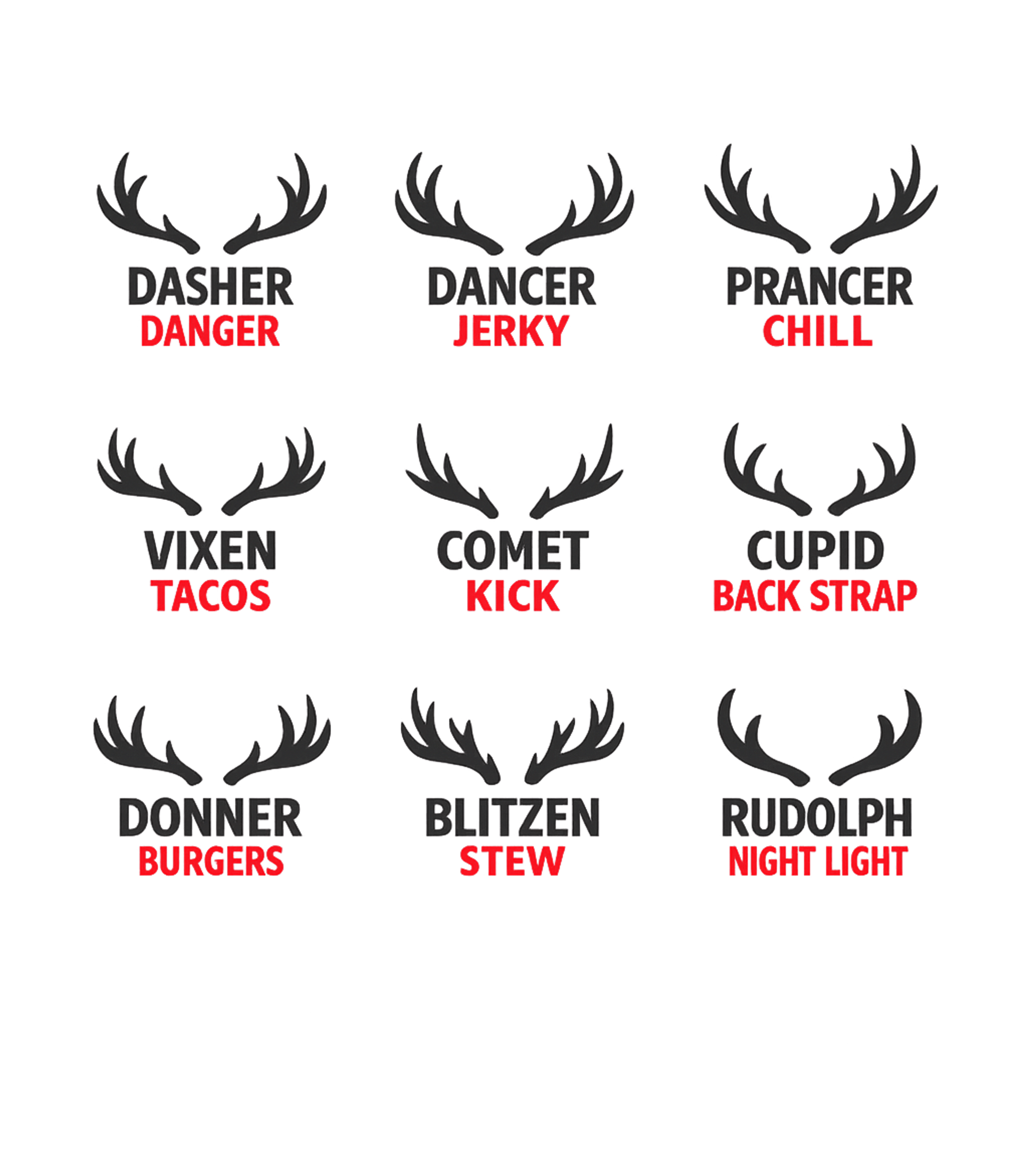 Reindeer Dinner Menu