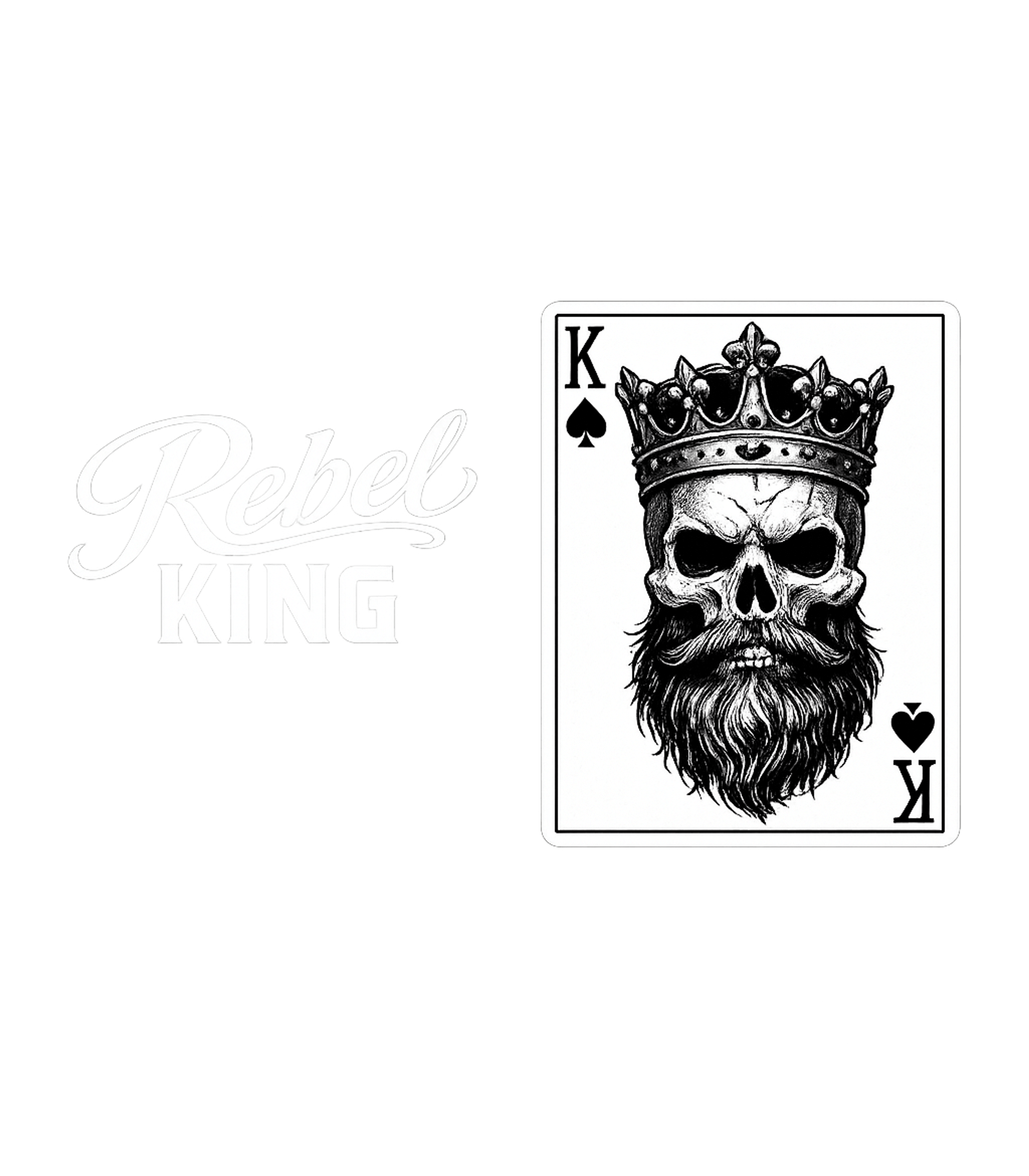Rebel King Skull Spades