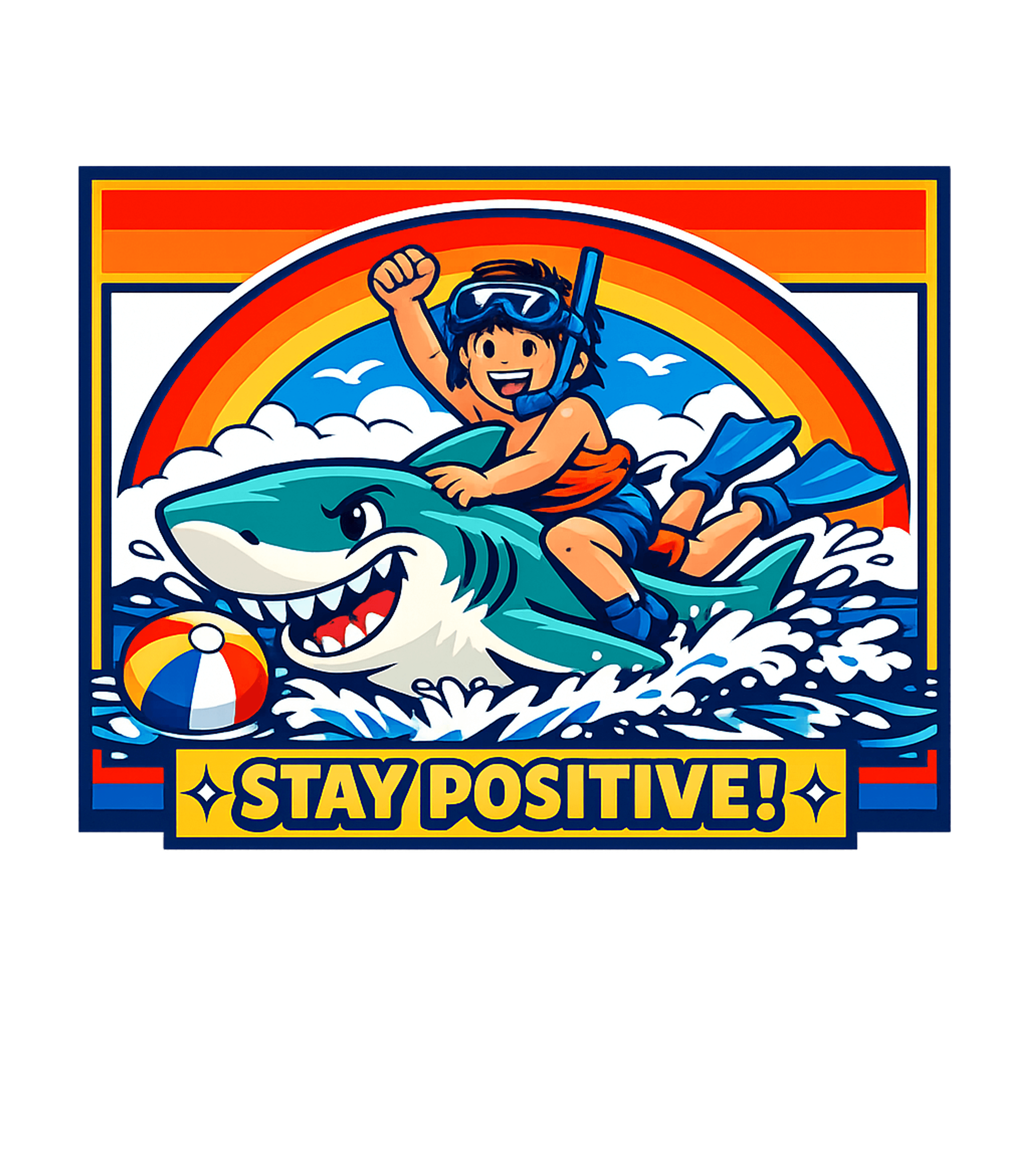 Stay Positive Shark Ride