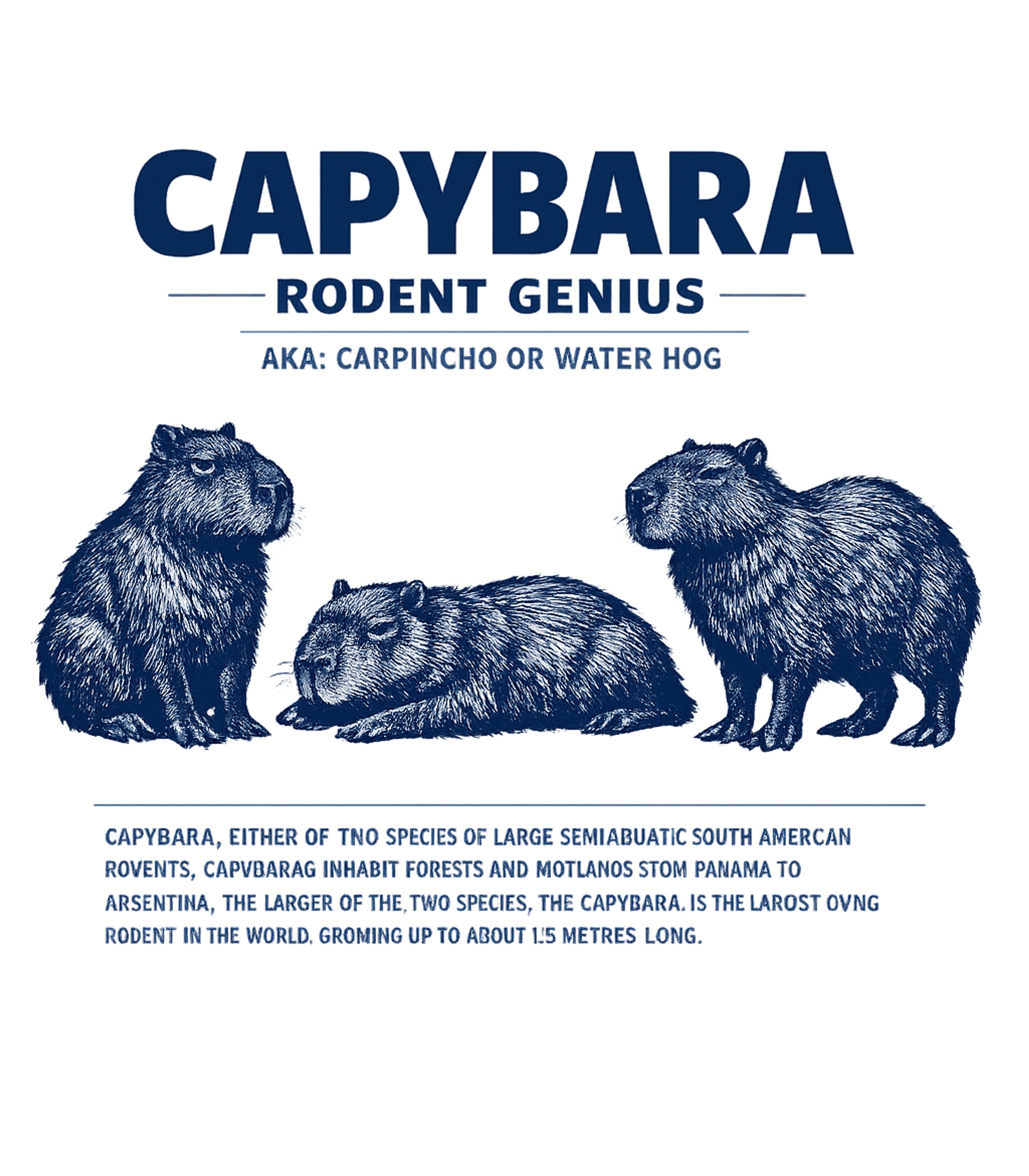 Capybara Rodent Genius T-Shirt