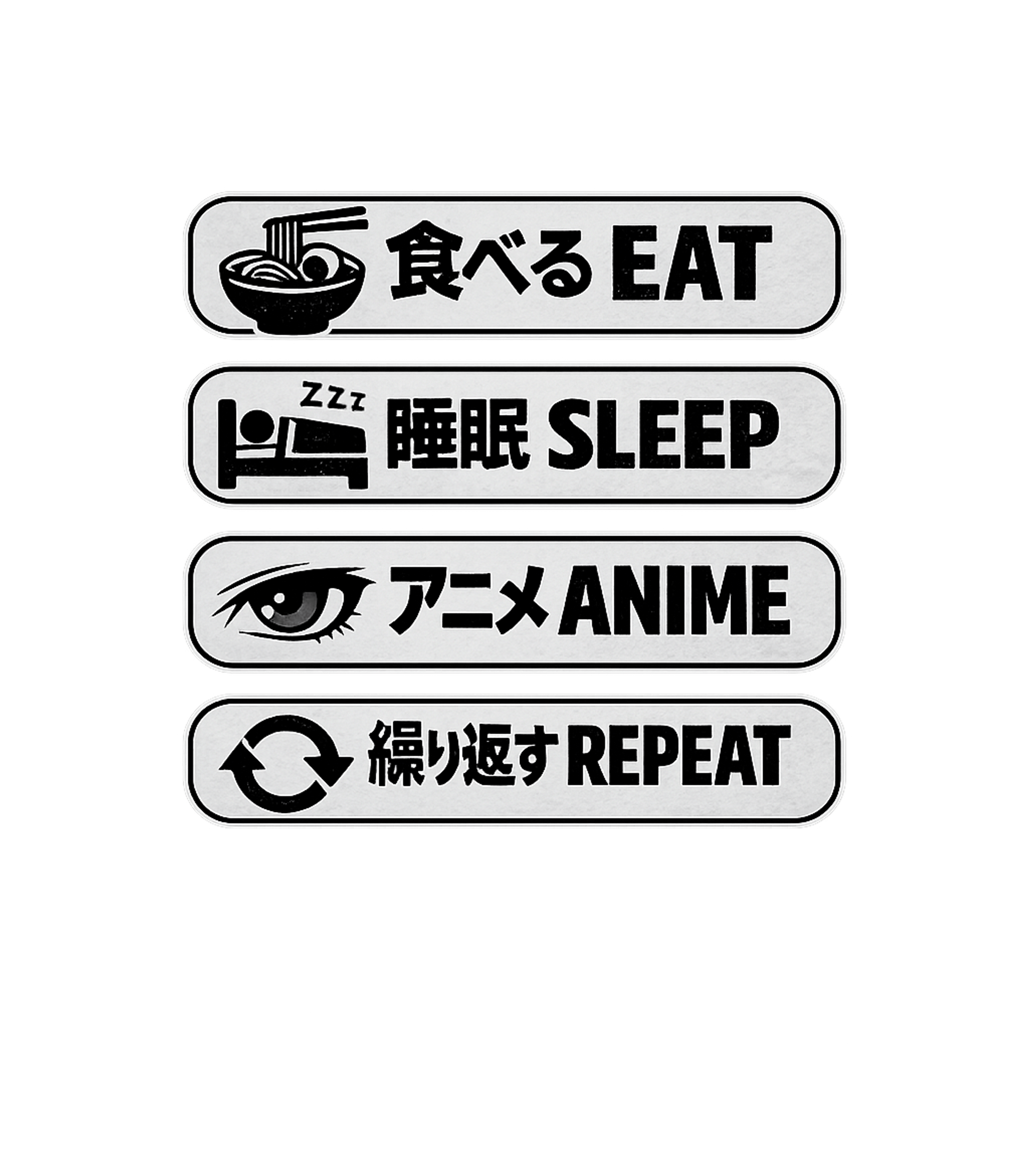 Eat Sleep Anime Repeat T-Shirt