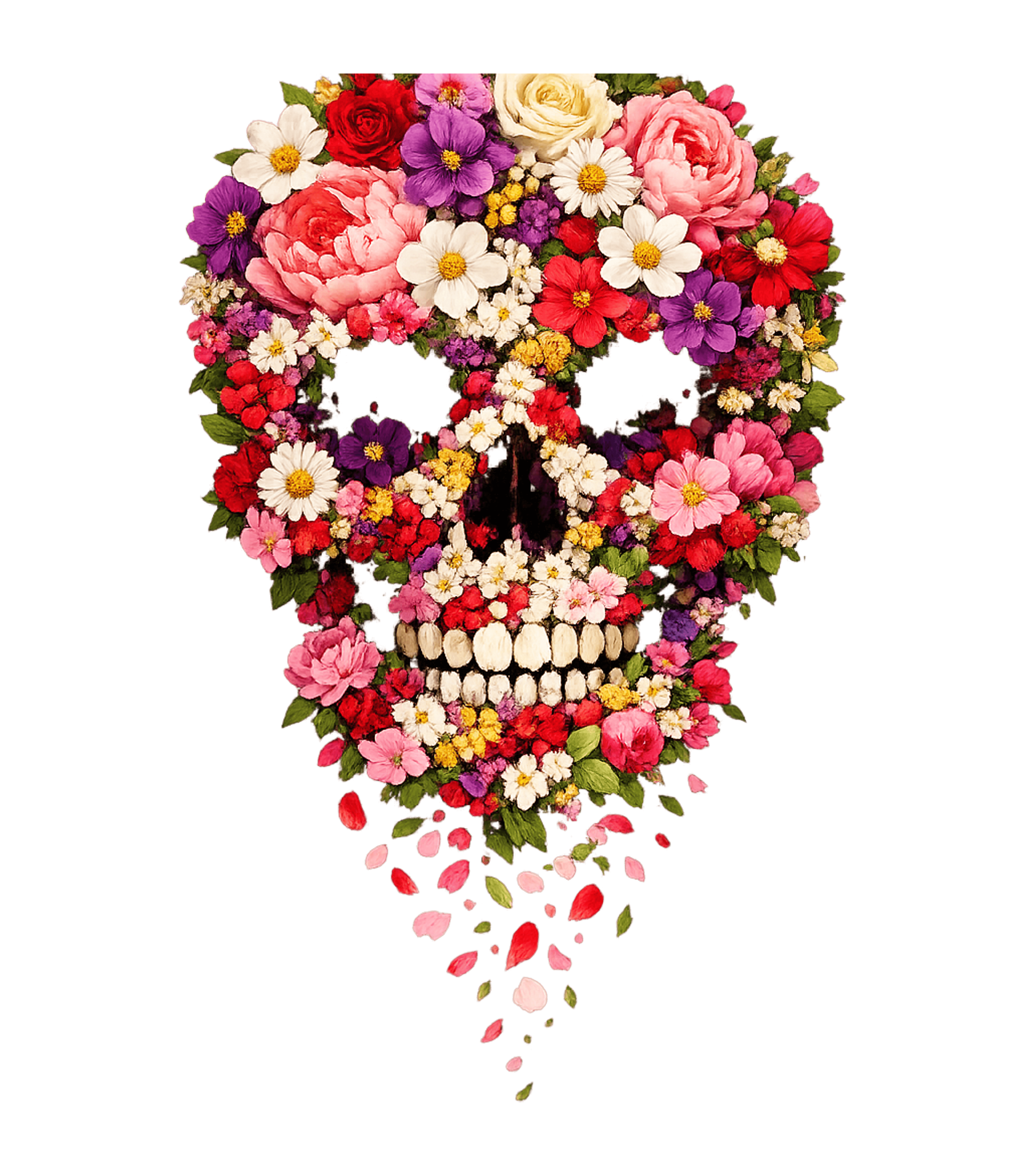 Vibrant Floral Skull
