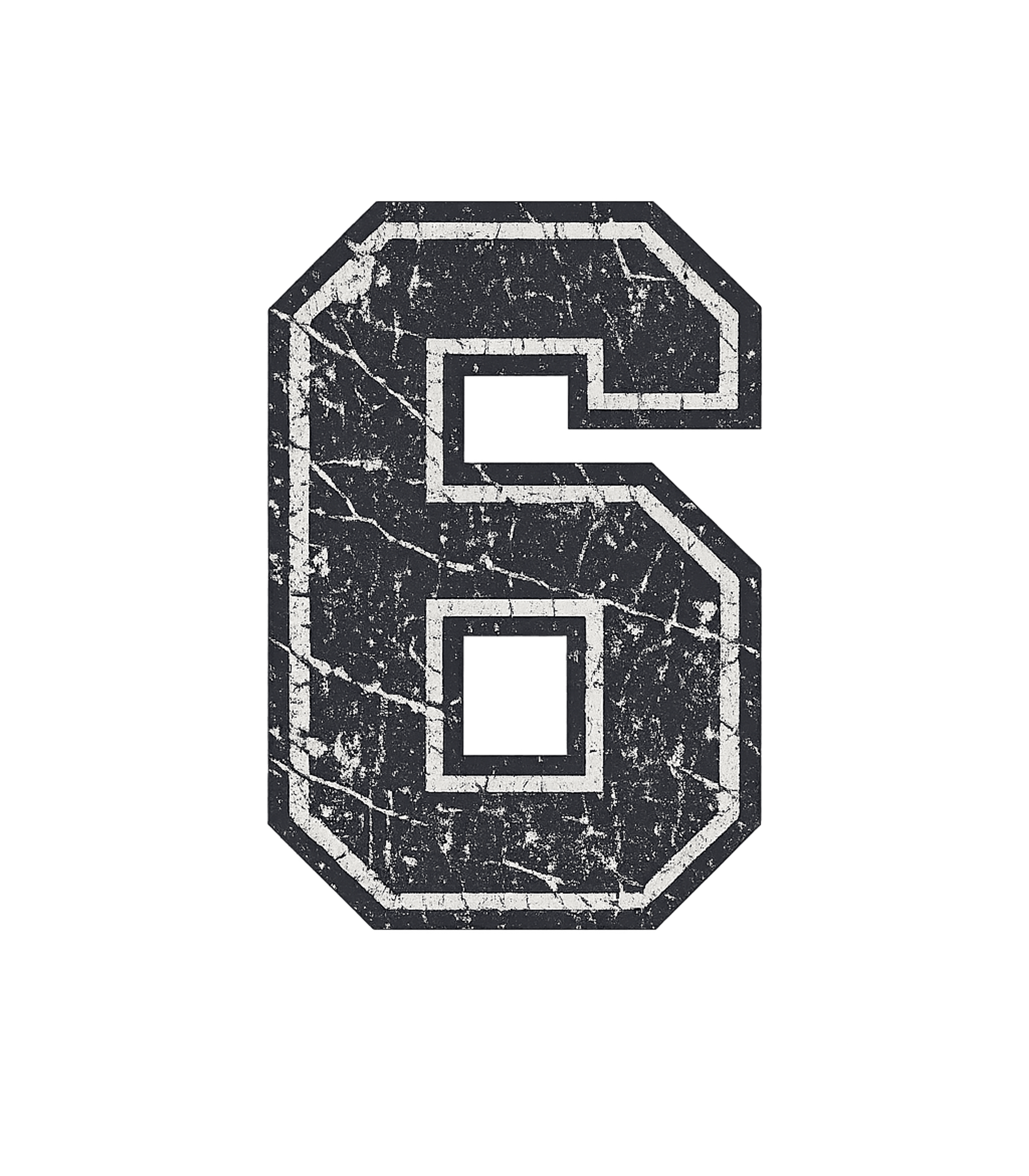 Distressed Number Six