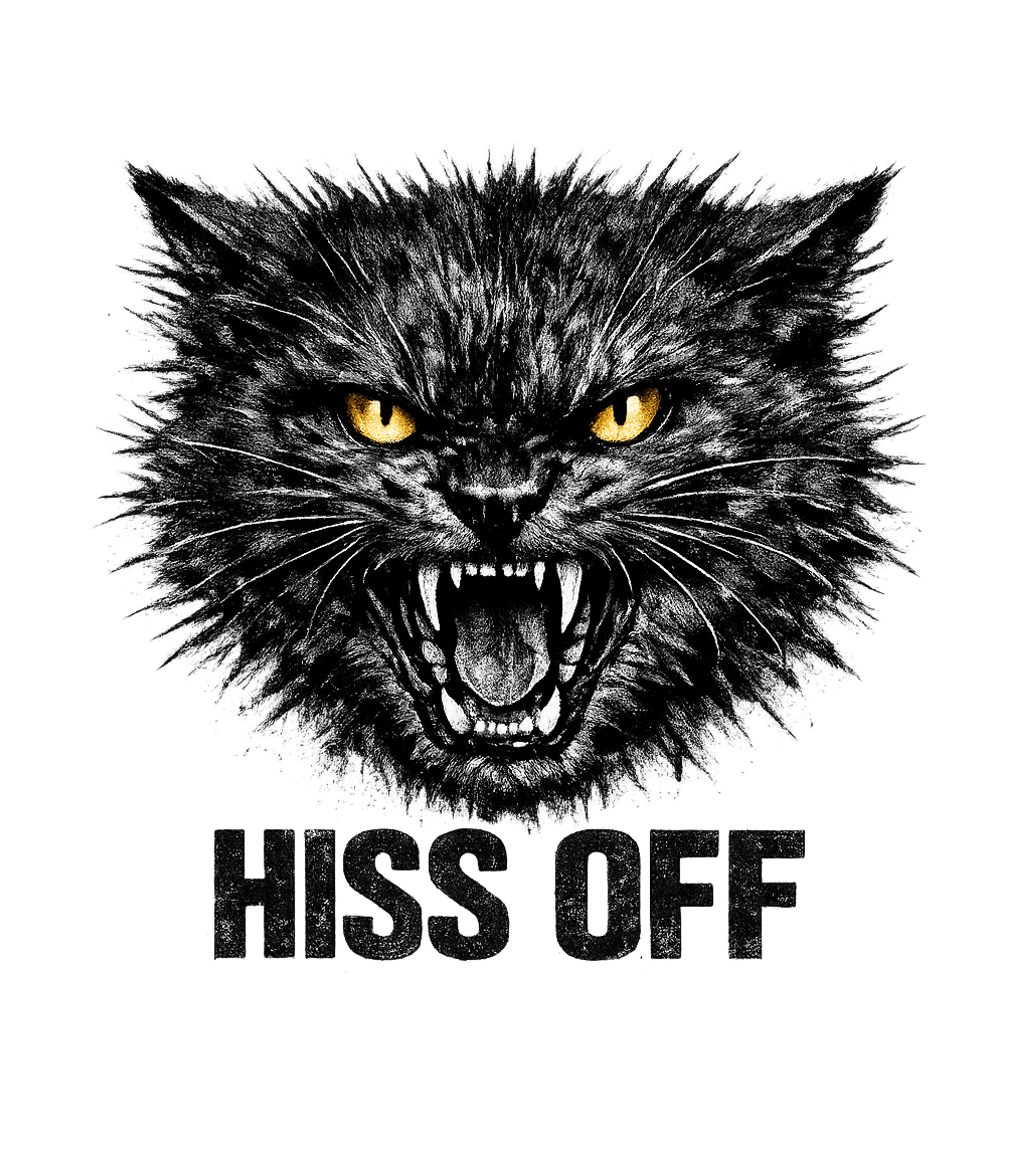 Hiss Off Funny Angry Hissing Aggressive Cat T-Shirt