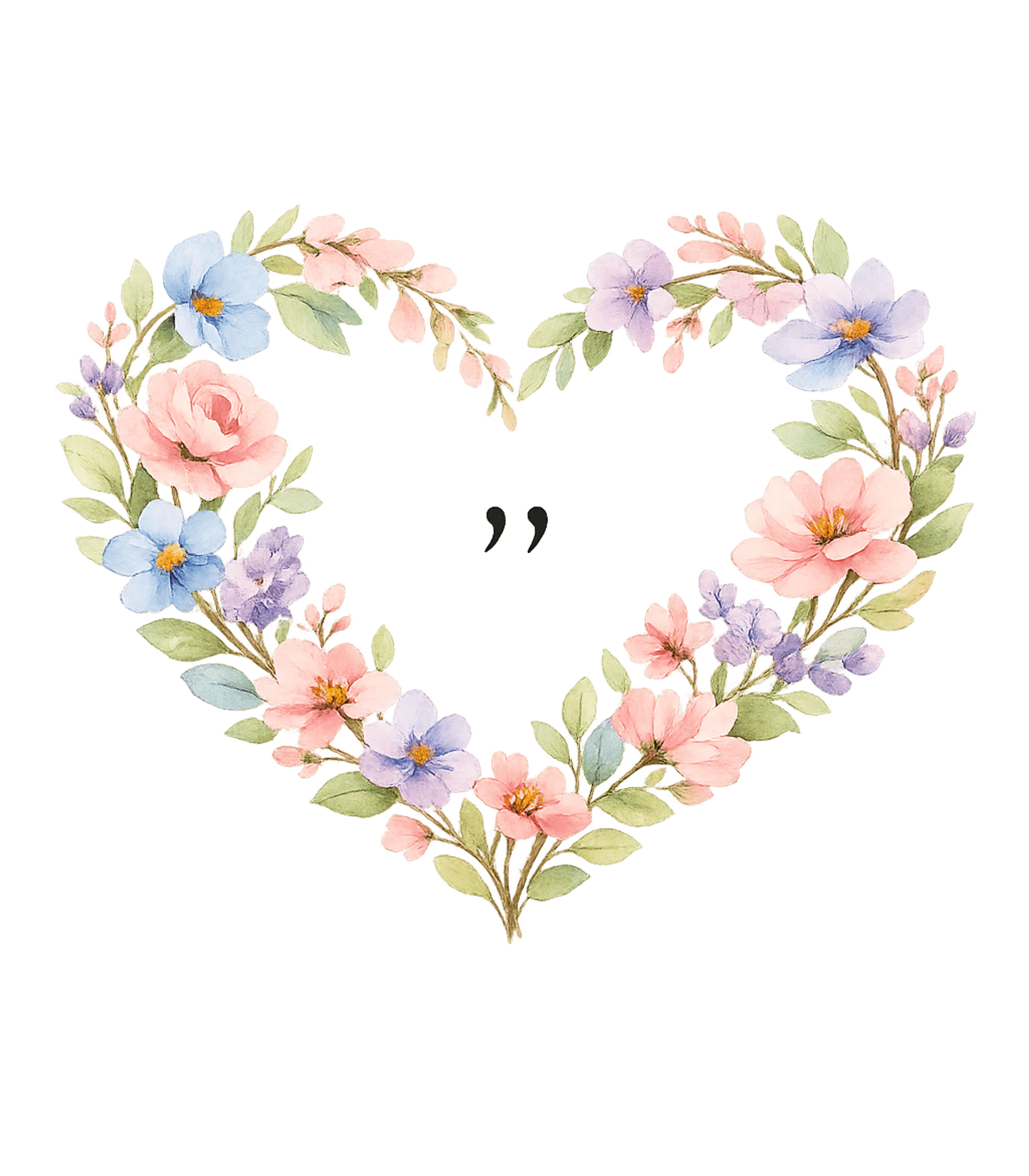 Floral Heart Quote Frame