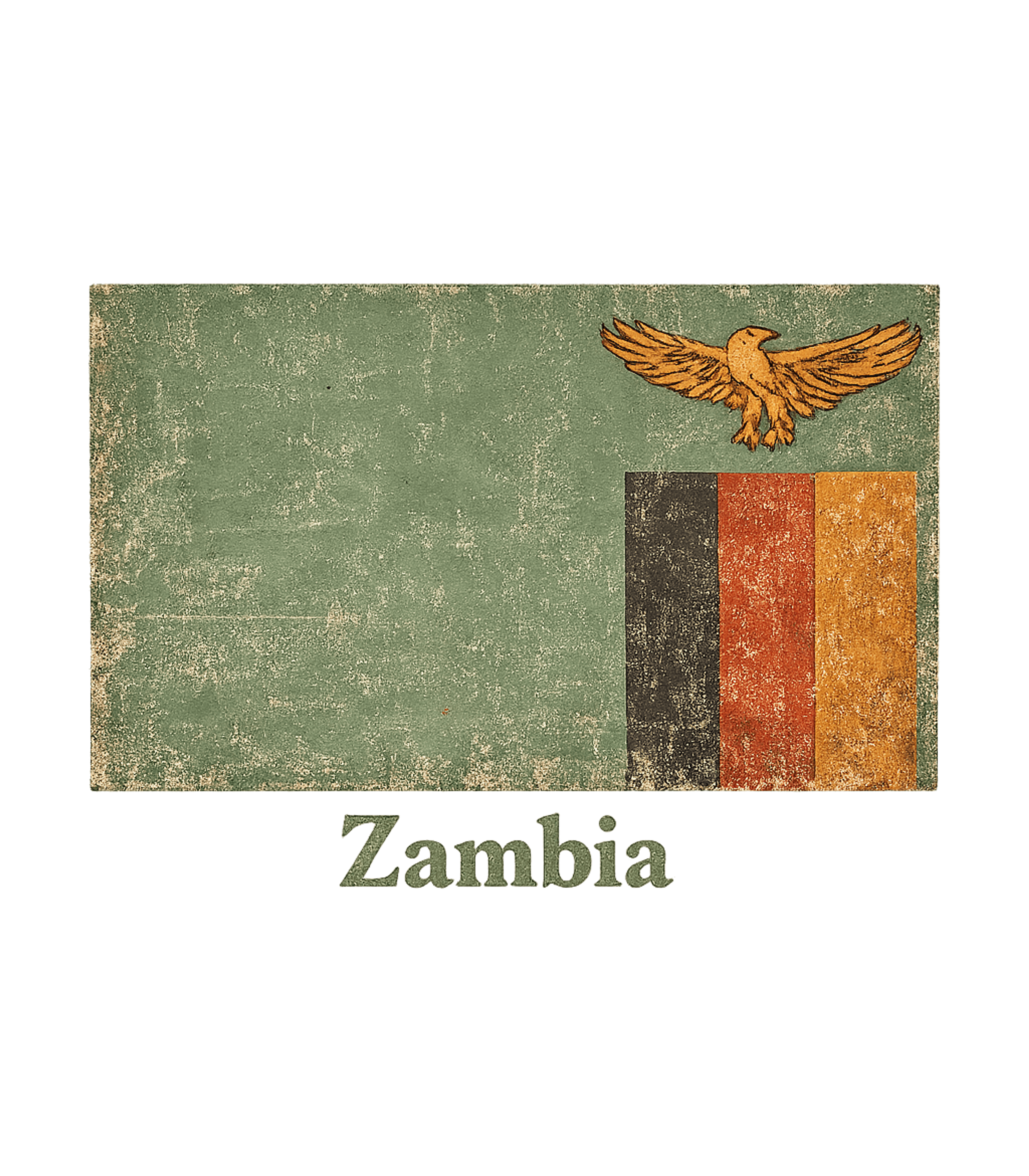 Retro Vintage Zambia Flag T-Shirt