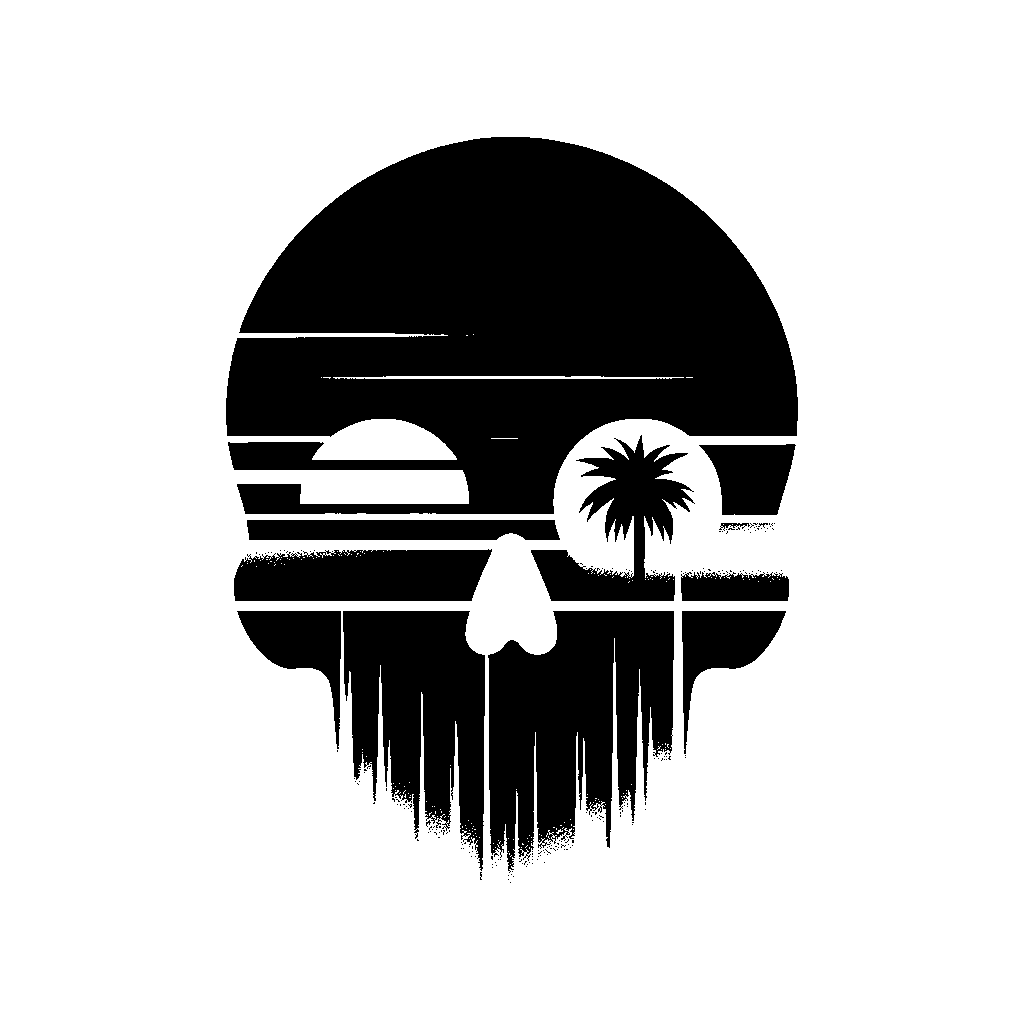 sad california skull