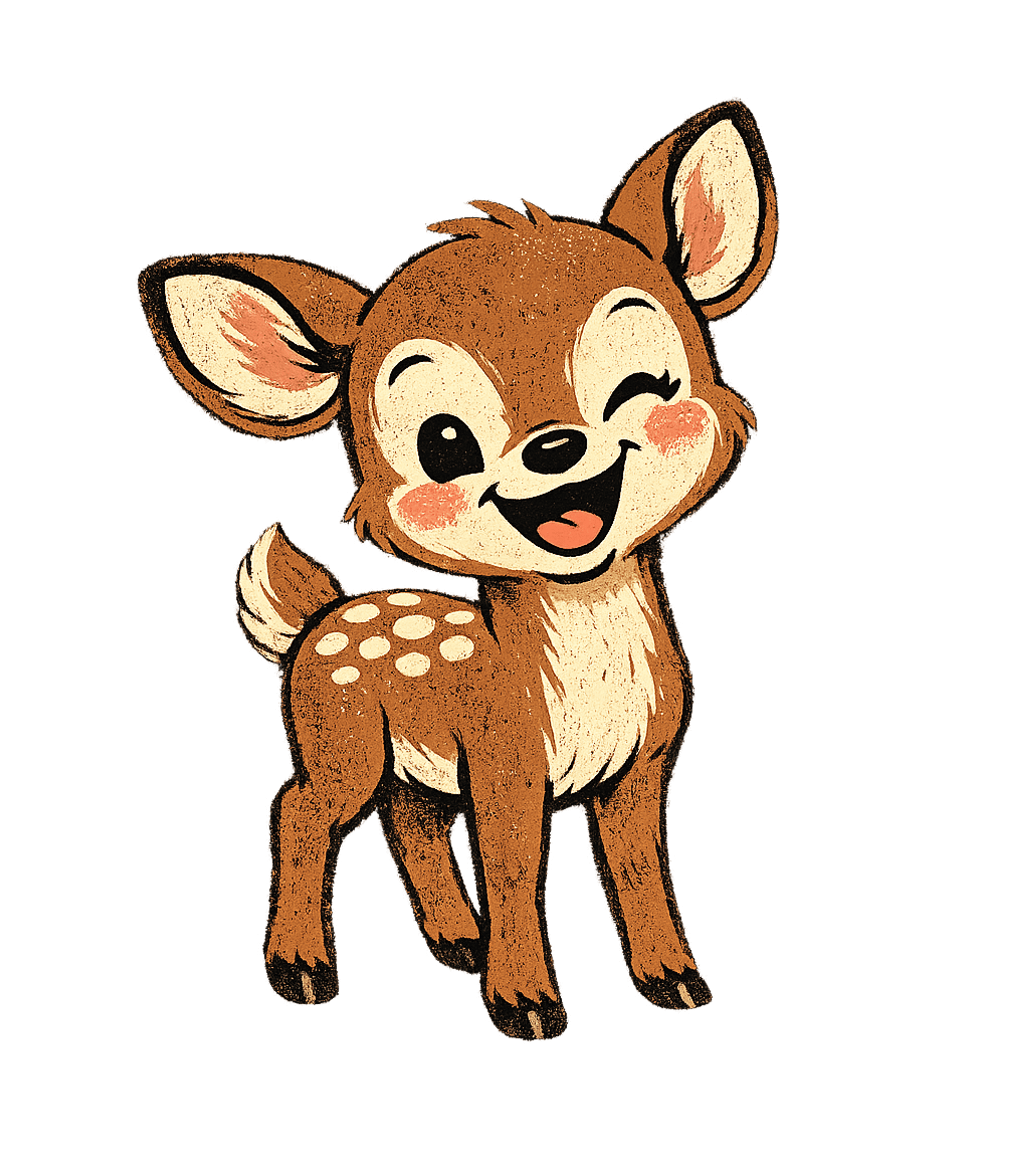 Happy Cartoon Deer T-Shirt