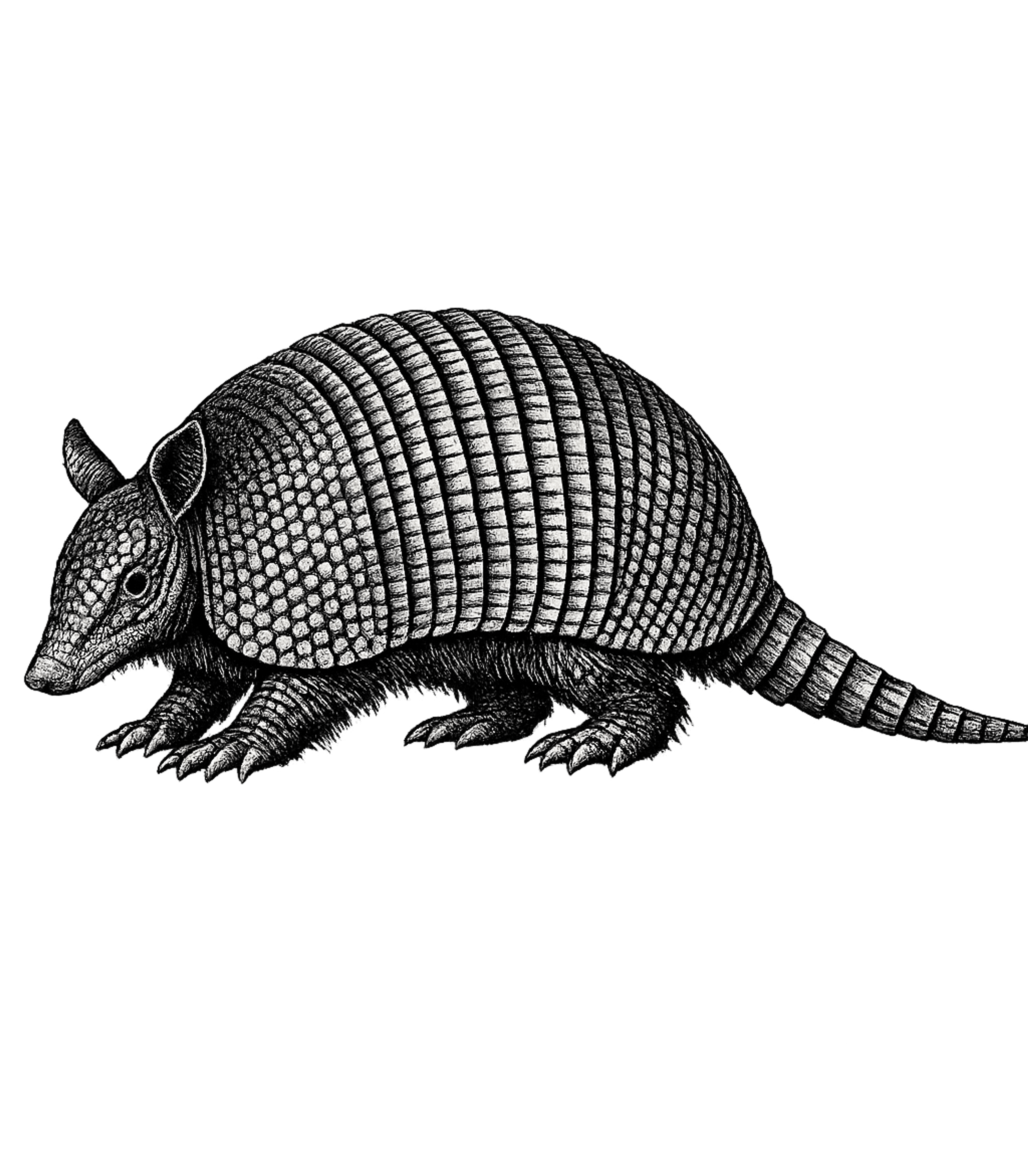 Detailed Armadillo Drawing