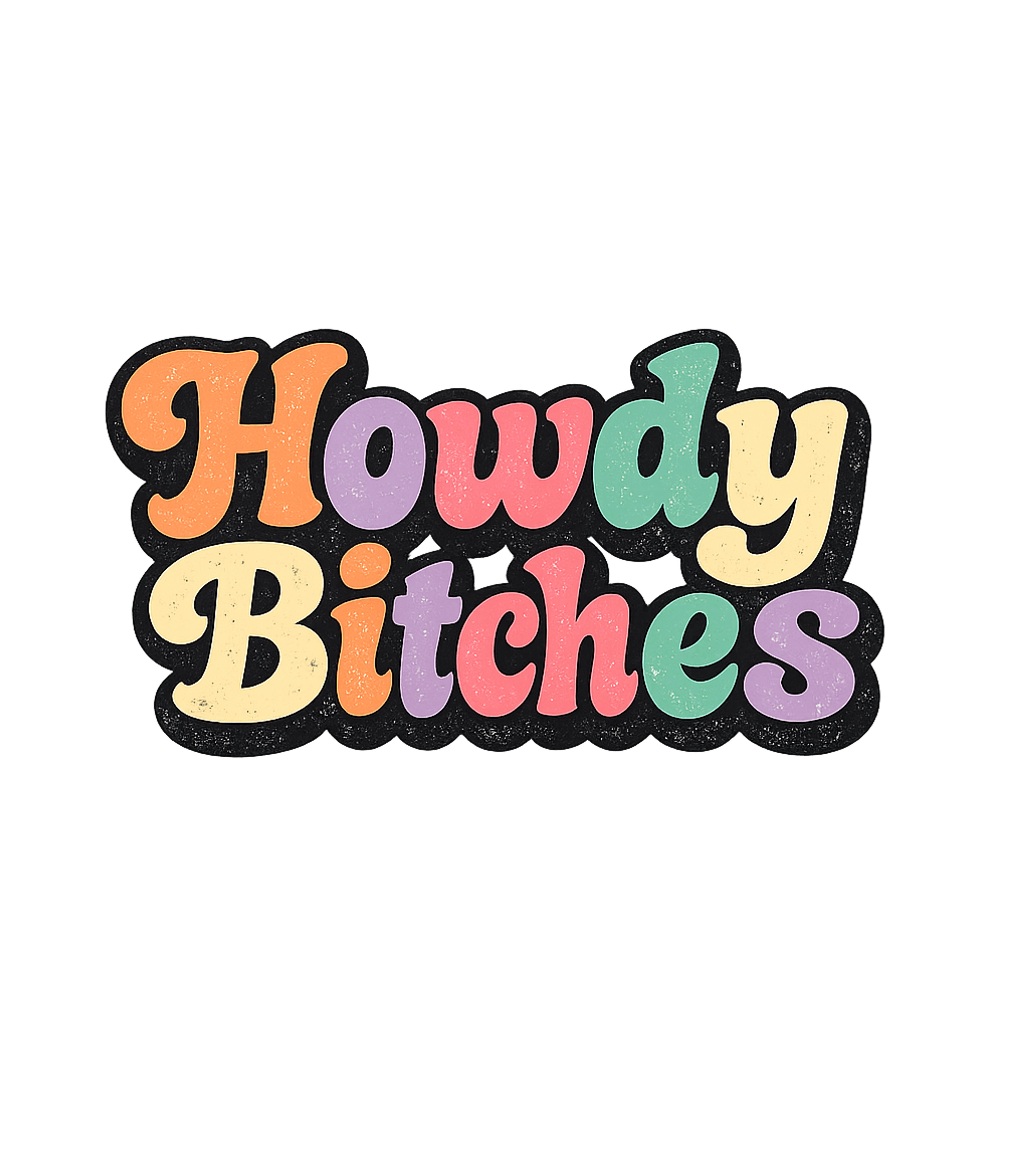 Multicolor Howdy Bitches Graphic Tee