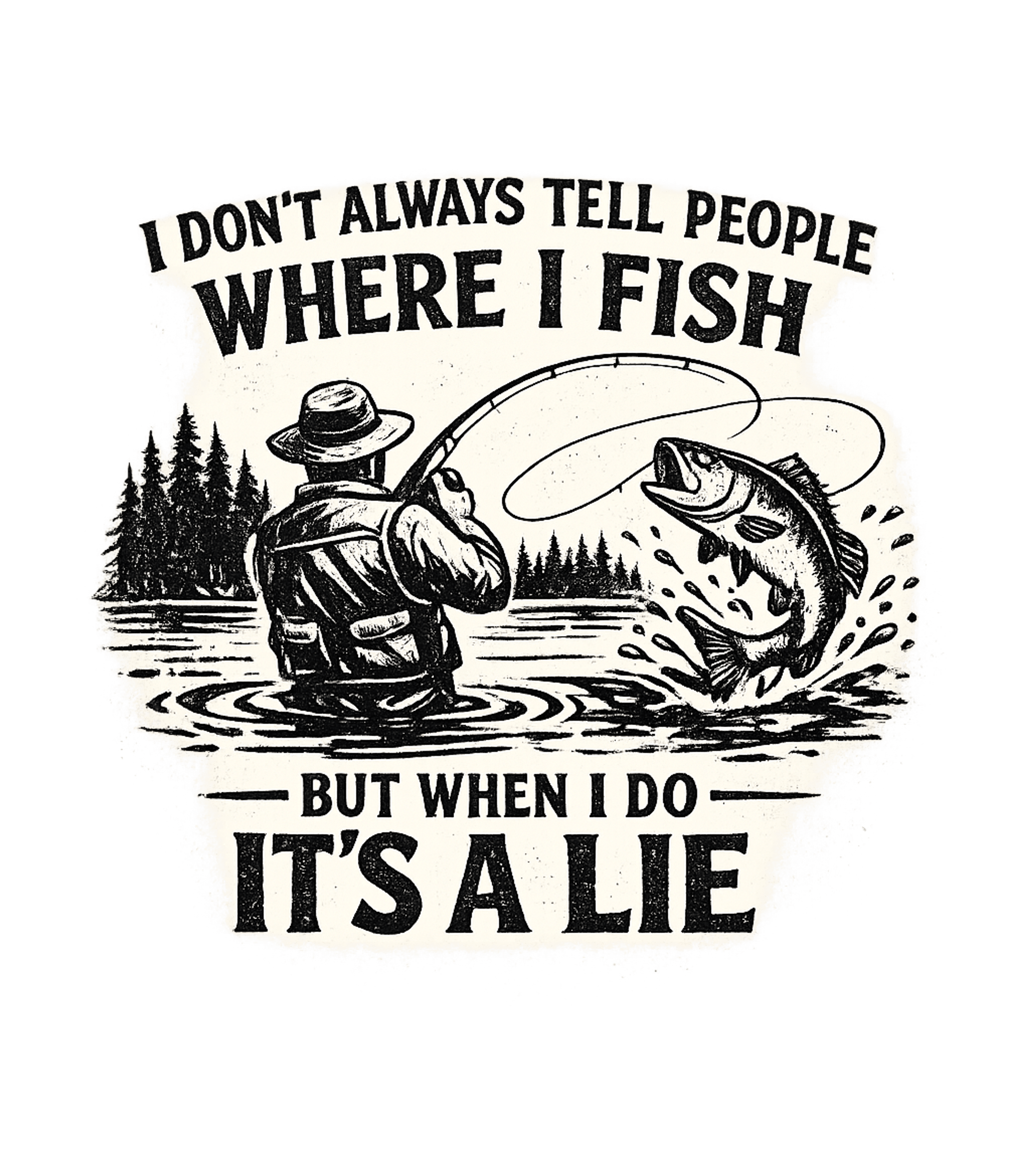 I Dont Always Tell People Where I Fish But When I Do Its A Lie Men's T Shirt