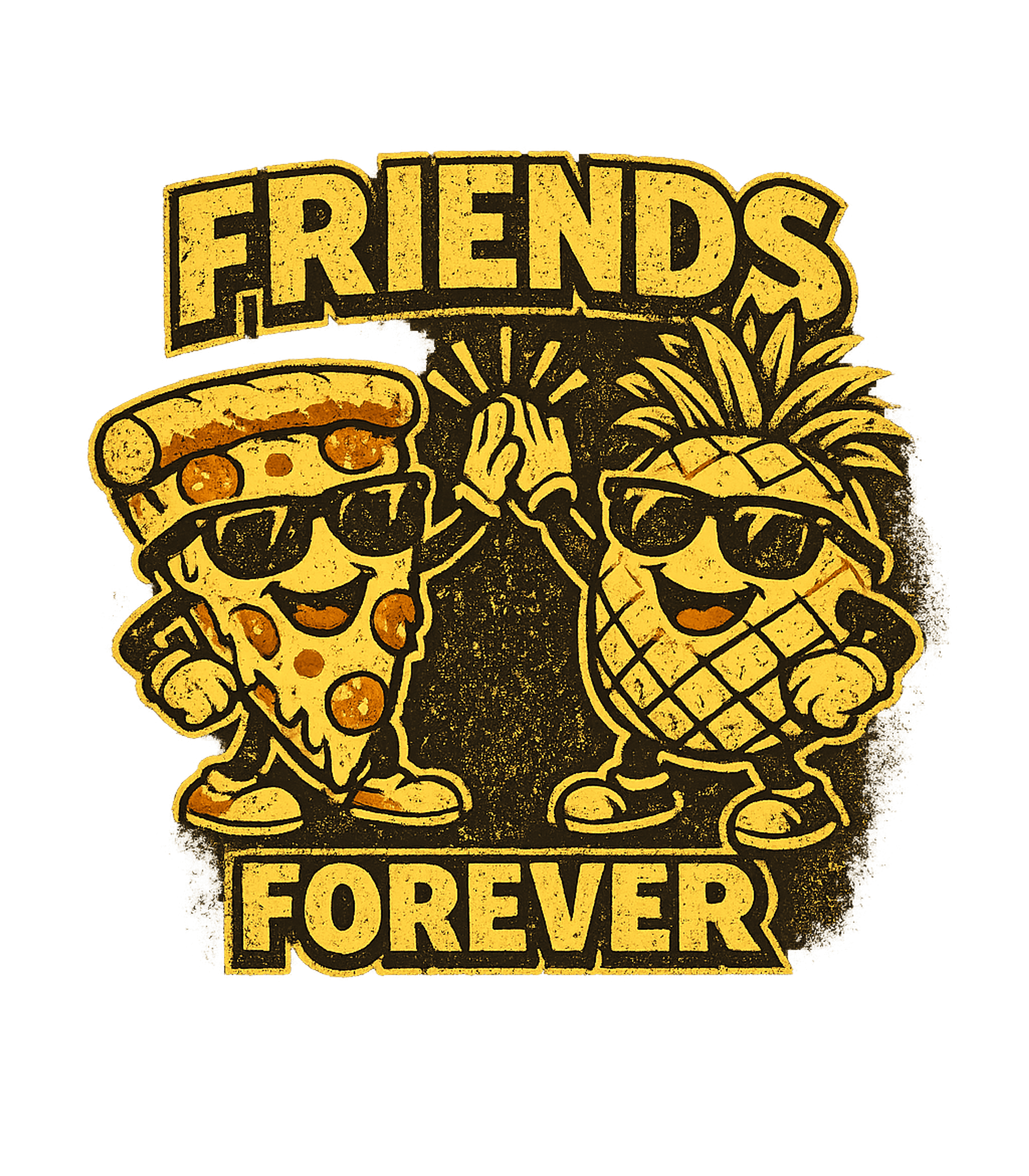 Friends Forever Pizza Pineapple Men's T Shirt