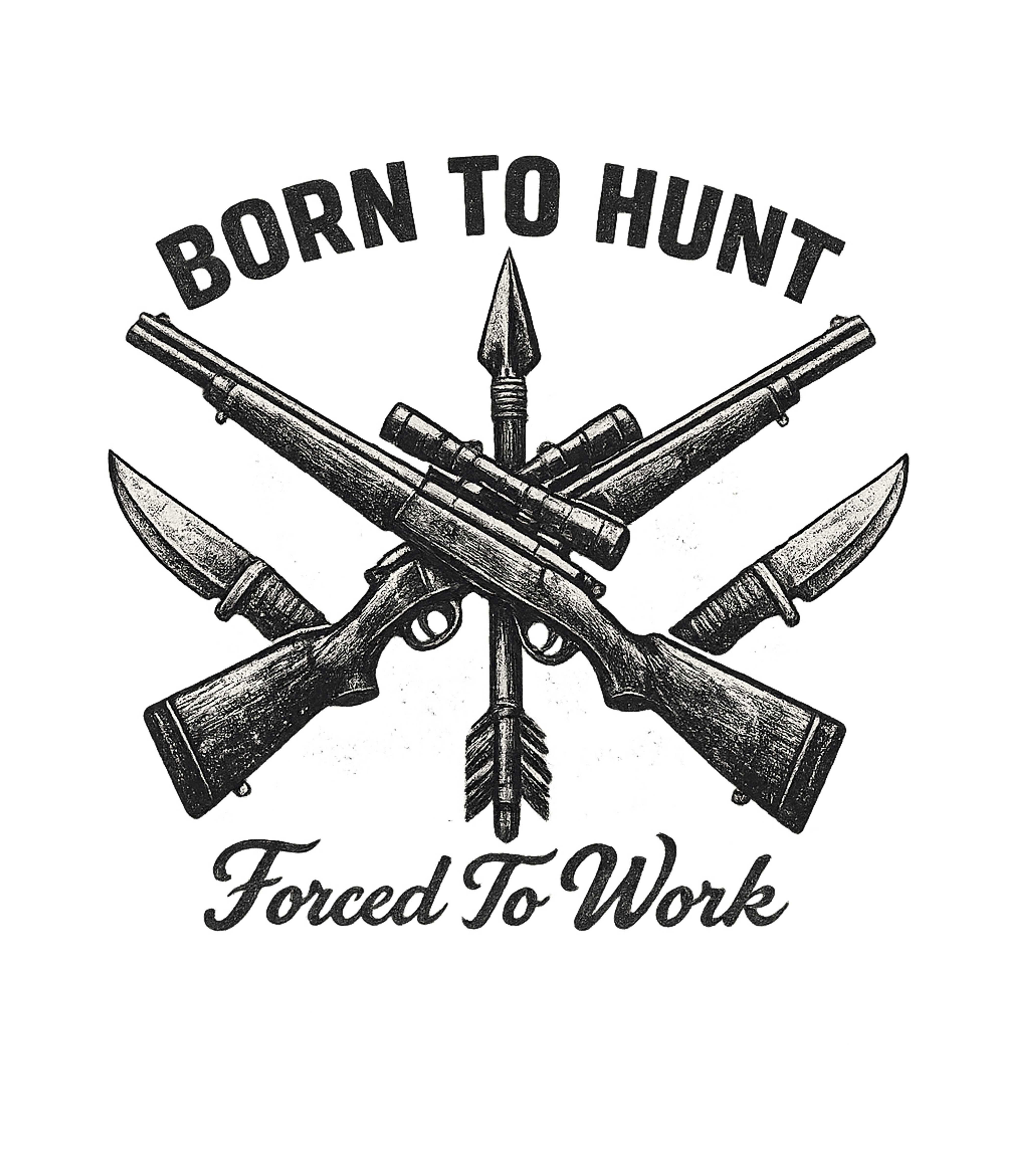 Born To Hunt Forced To Work Men's T Shirt