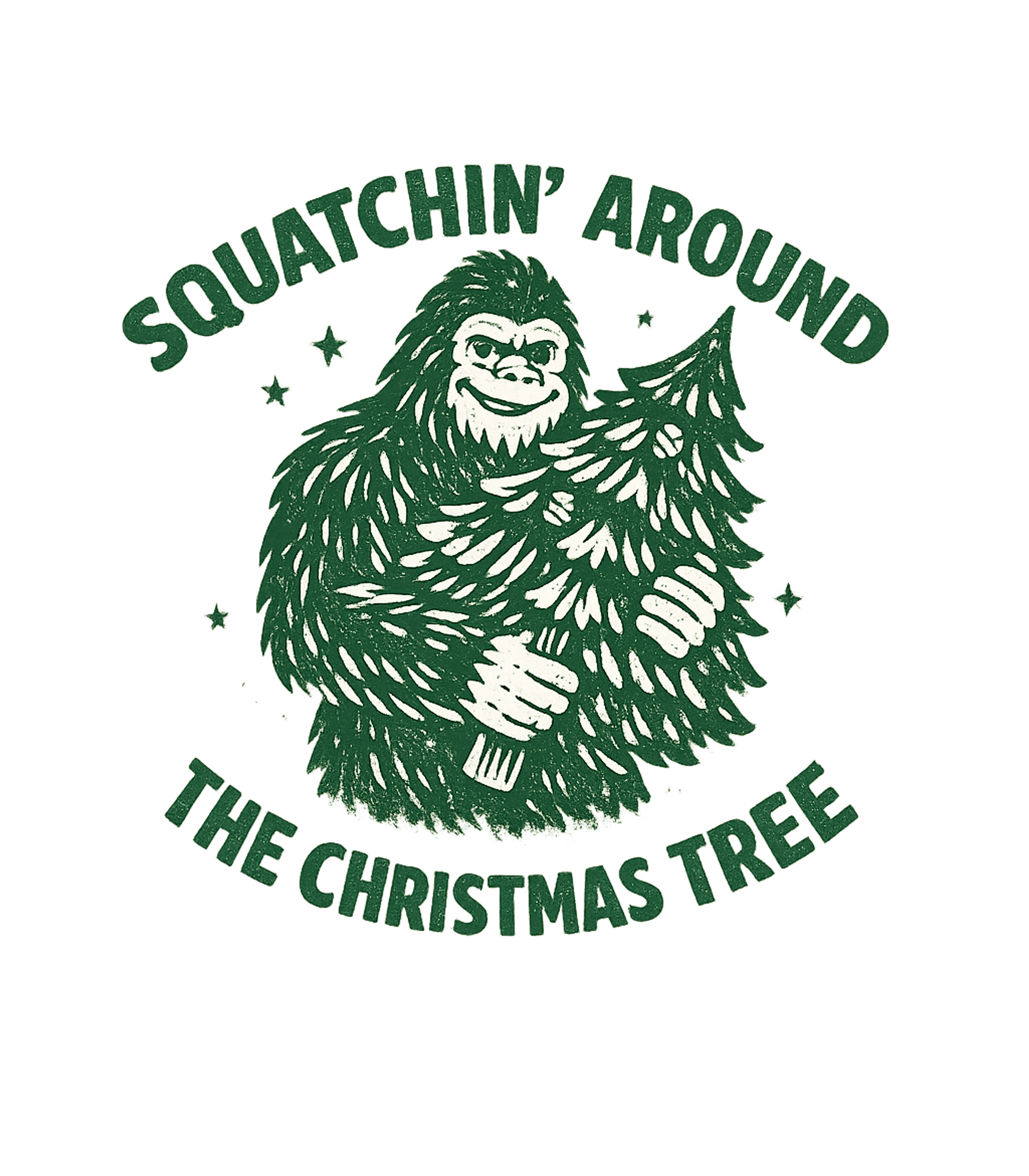 Squatchin Around Christmas Tree Men's T Shirt