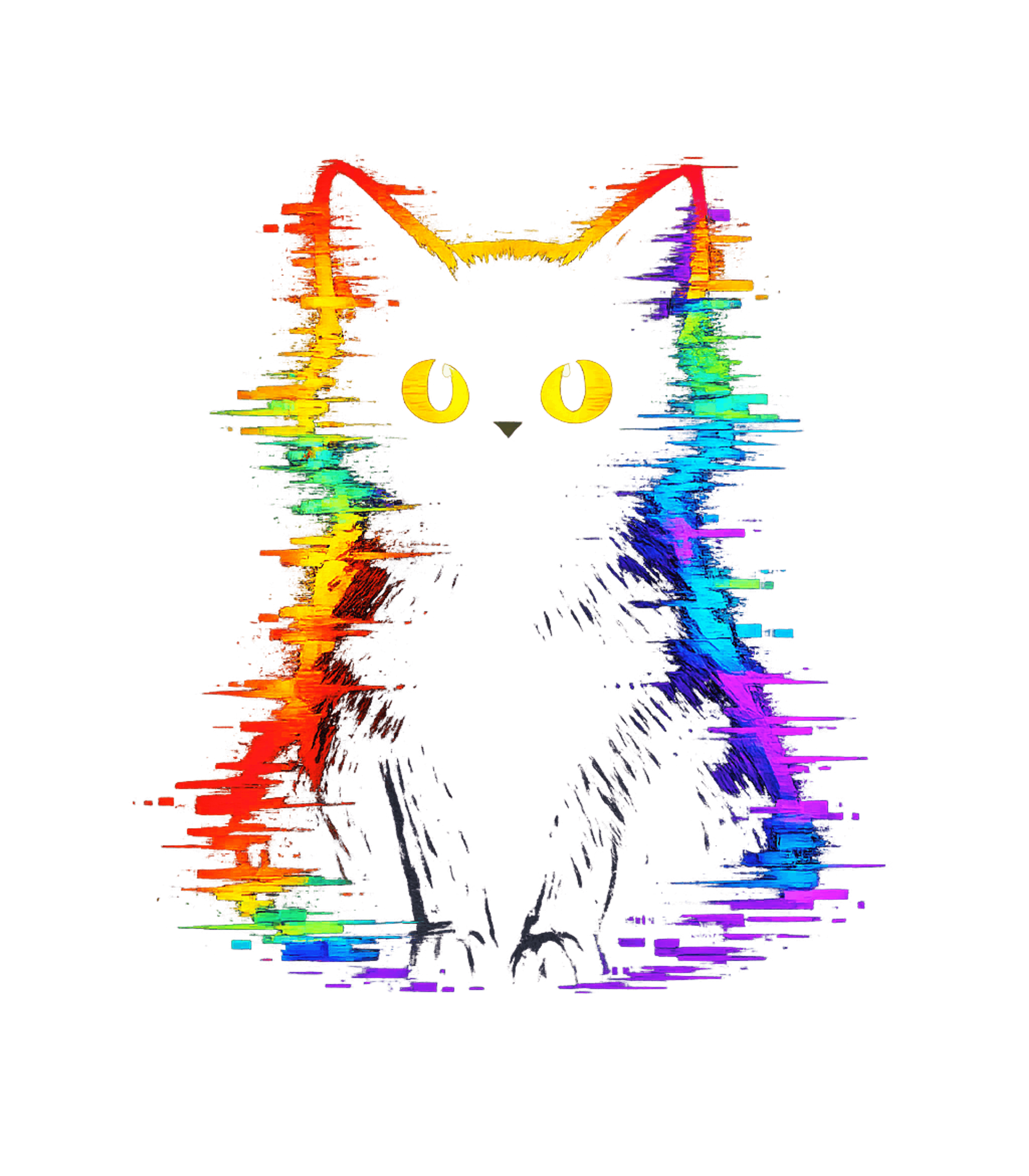 Rainbow Glitch Cat