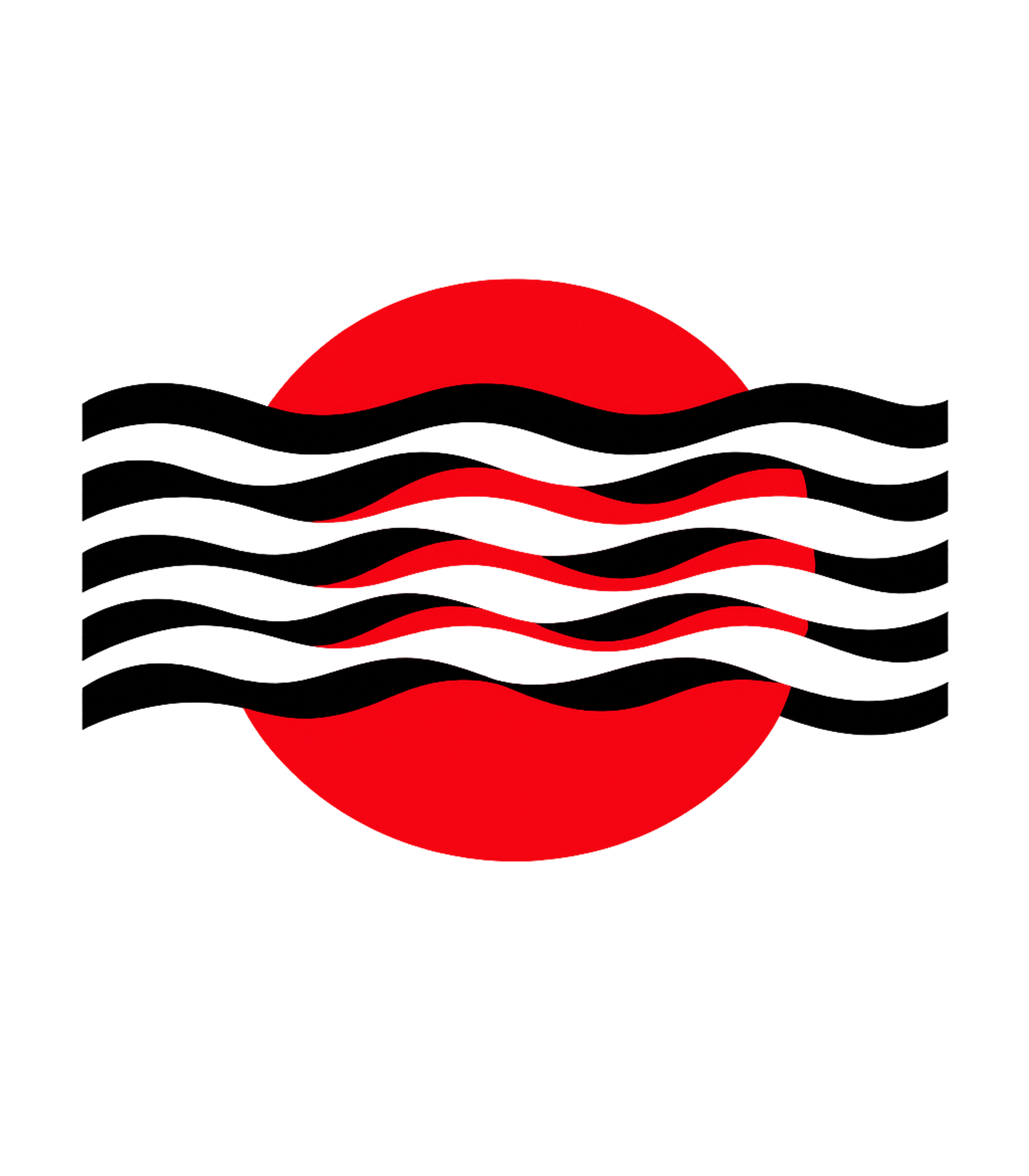Red Sun Wavy Graphic