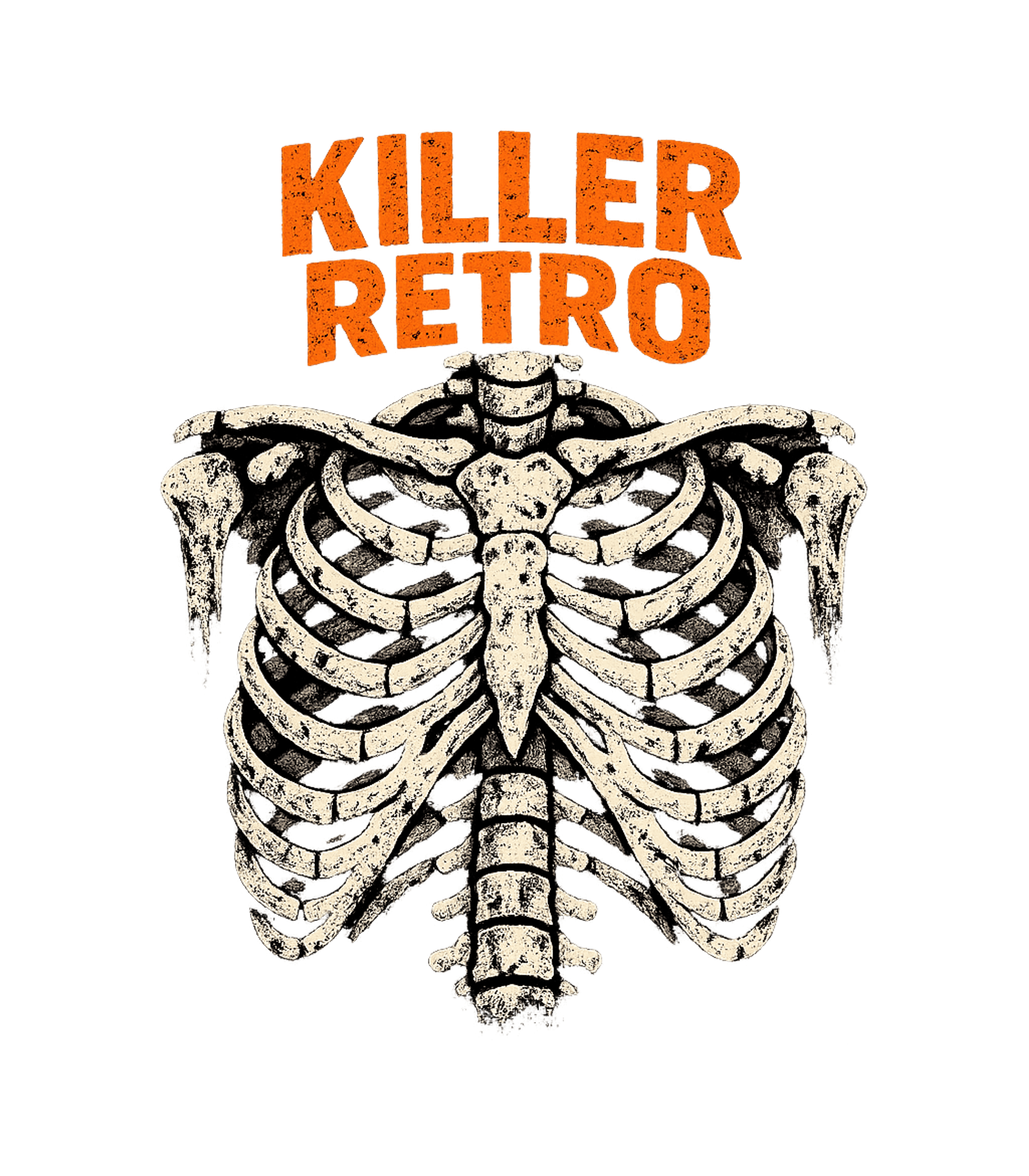 Skeleton Ribcage Oversized Graphic T-Shirt