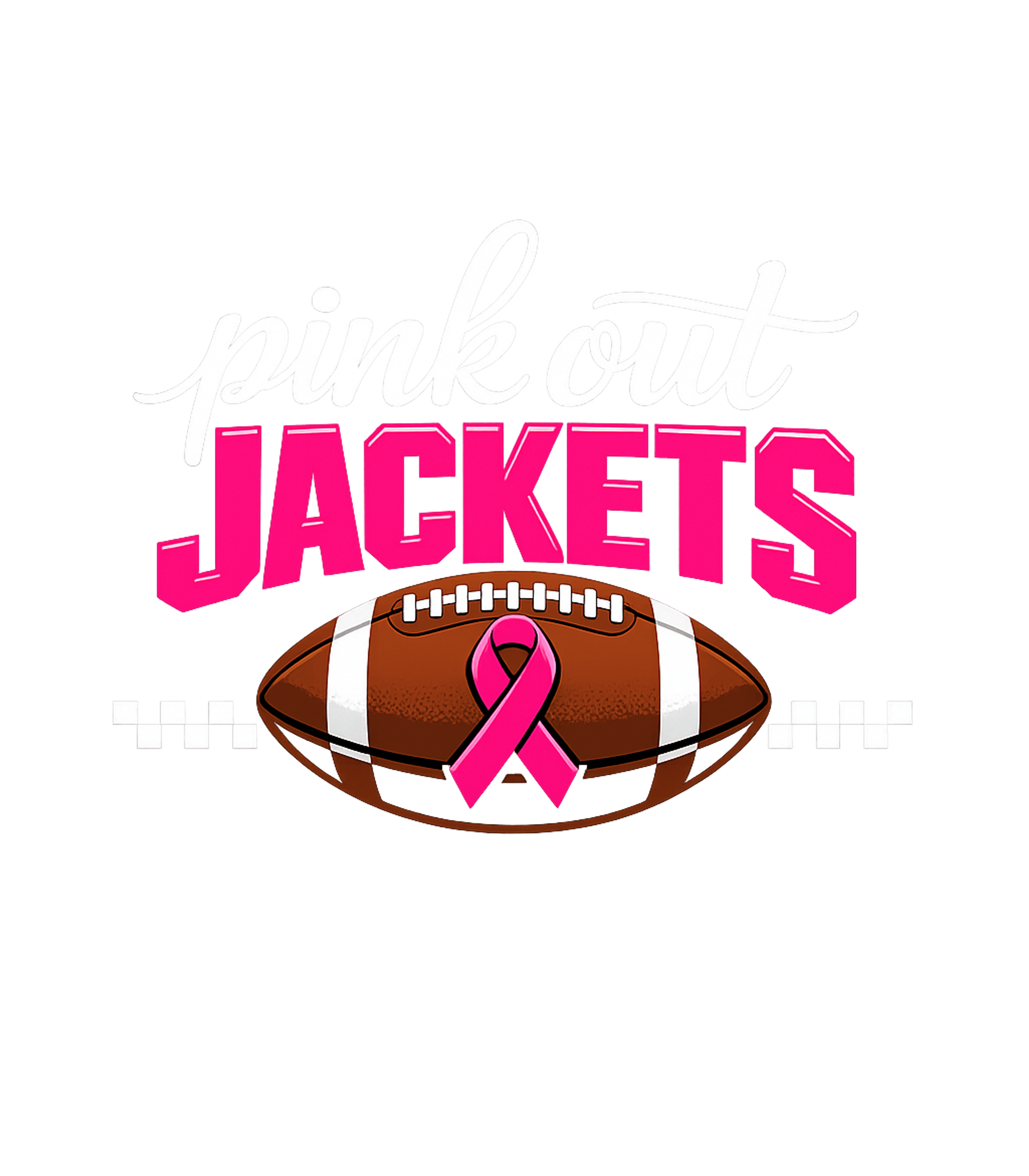 Custom Pink Out Checked Football Graphic Tee