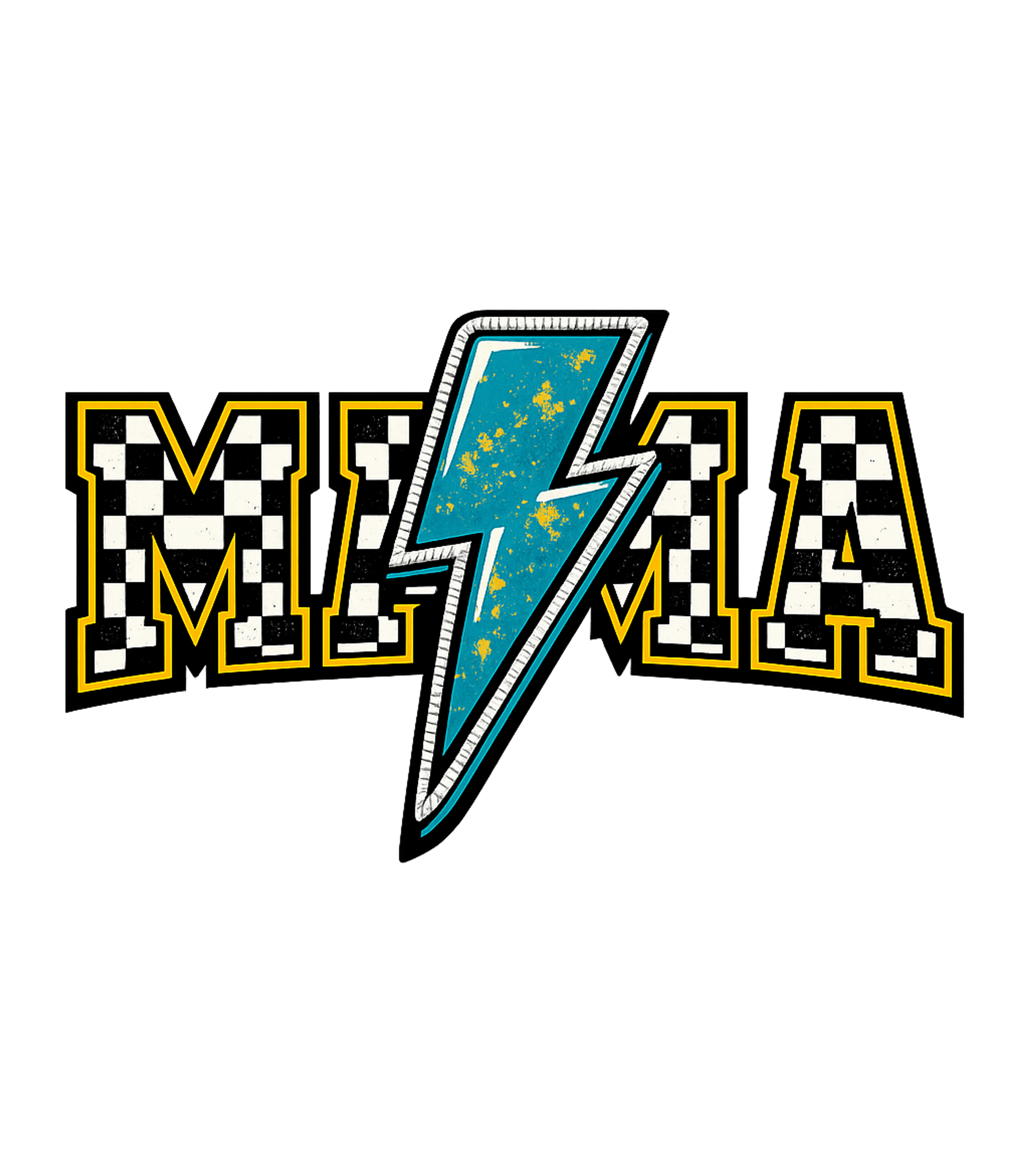 Checkered Lightning MAMA Soft Graphic Tee