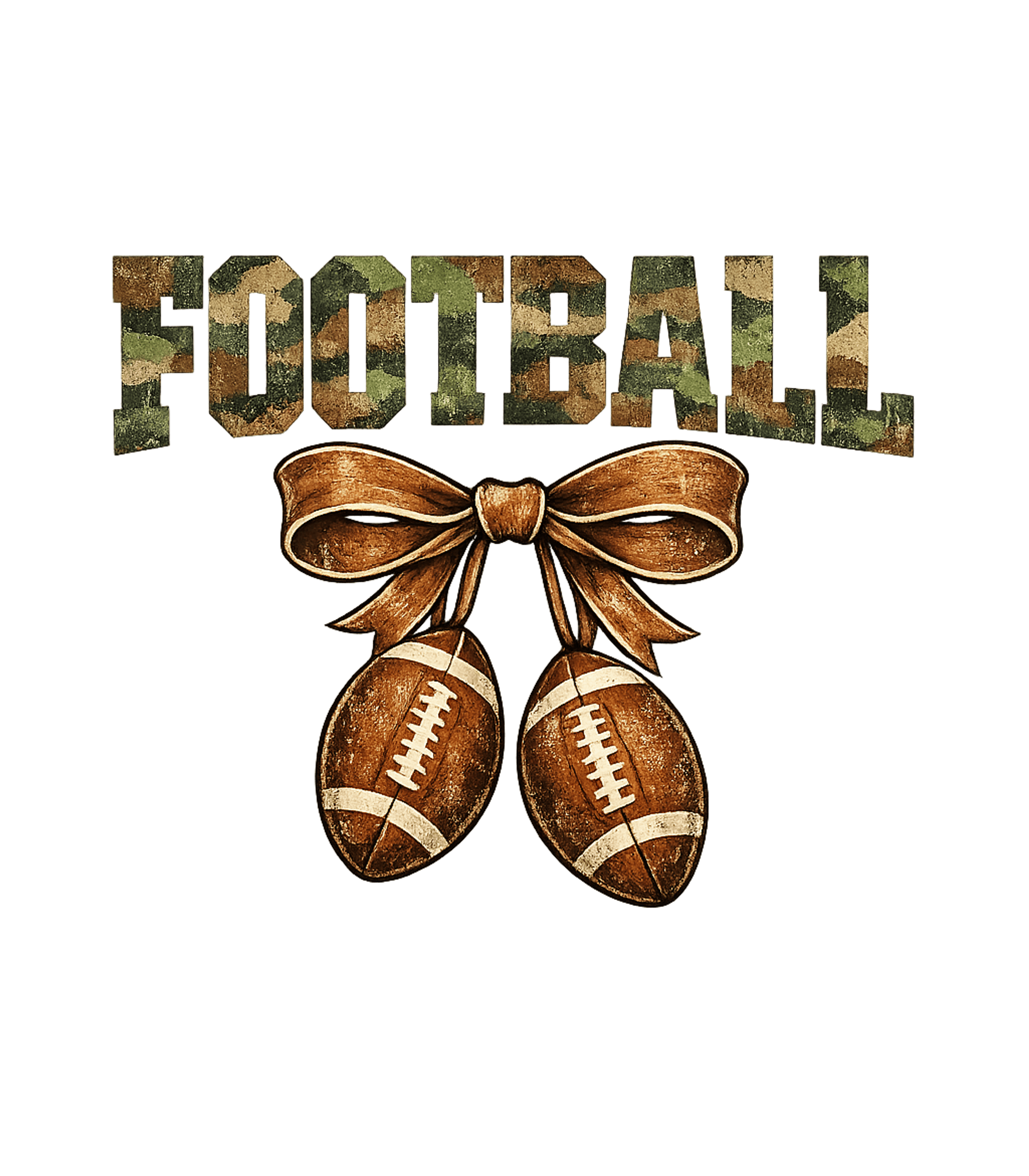Camo Football Ribbon Graphic Tee