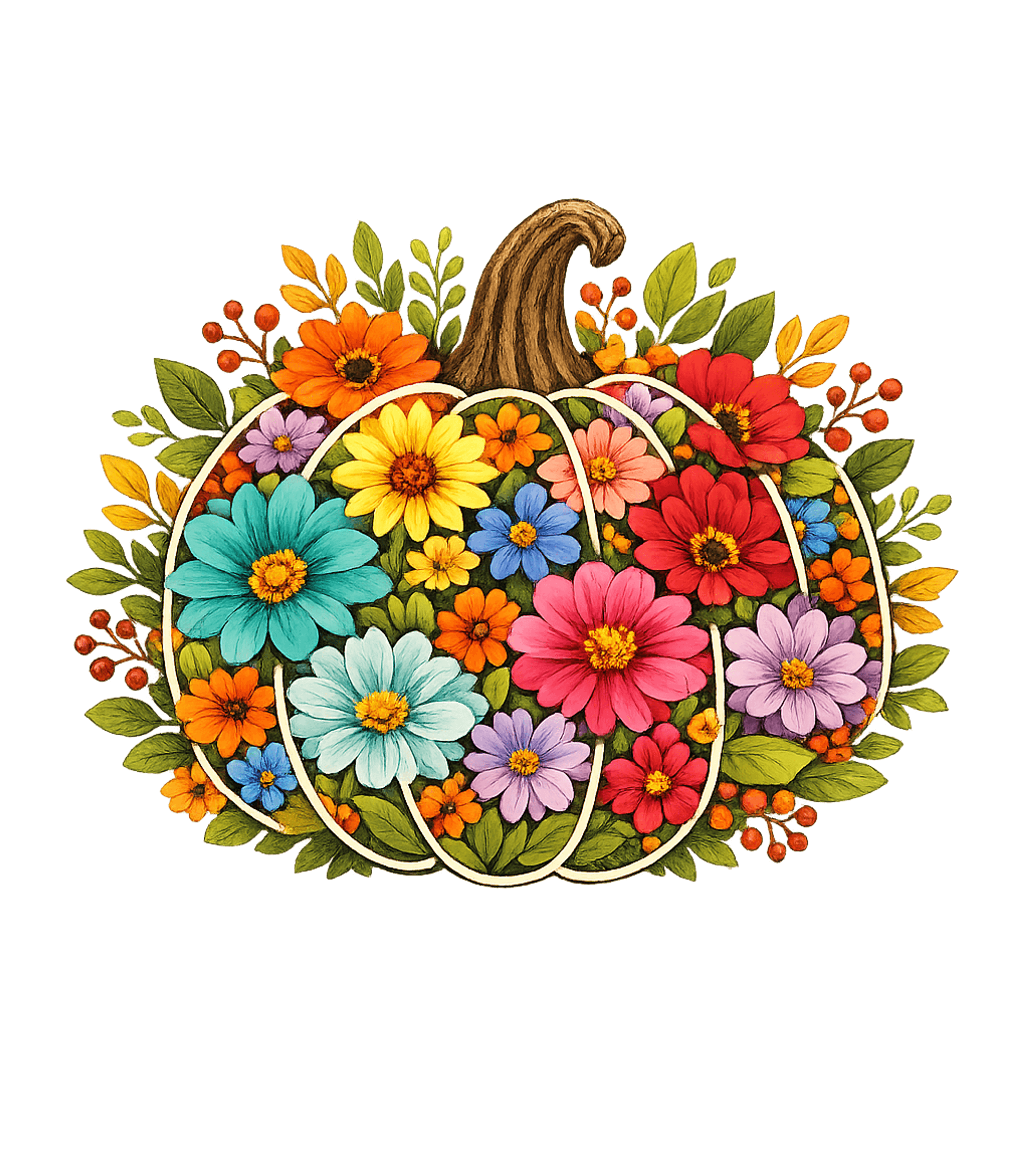 Floral Pumpkin Harvest