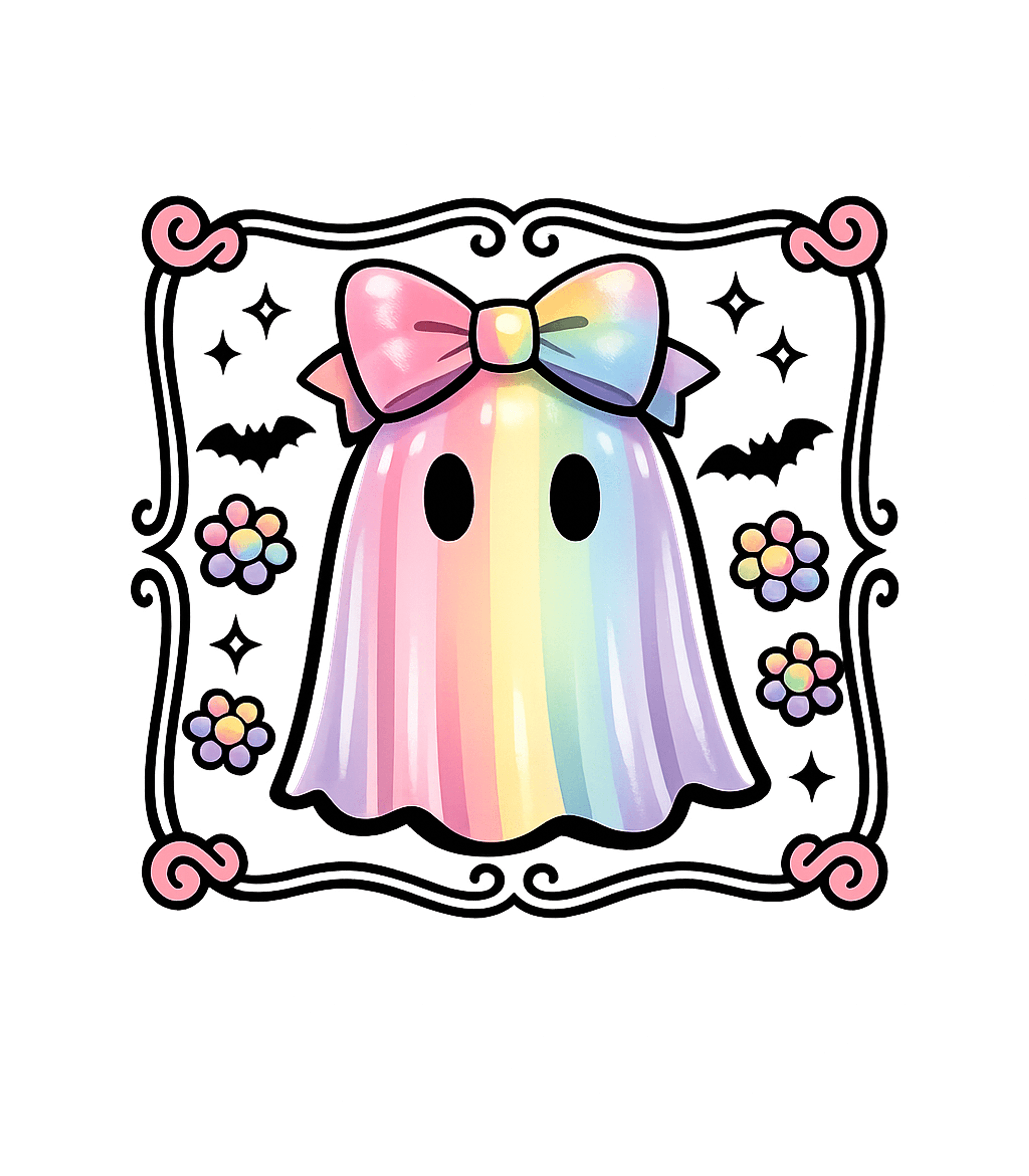 Neon Preppy Ghost Graphic Tee