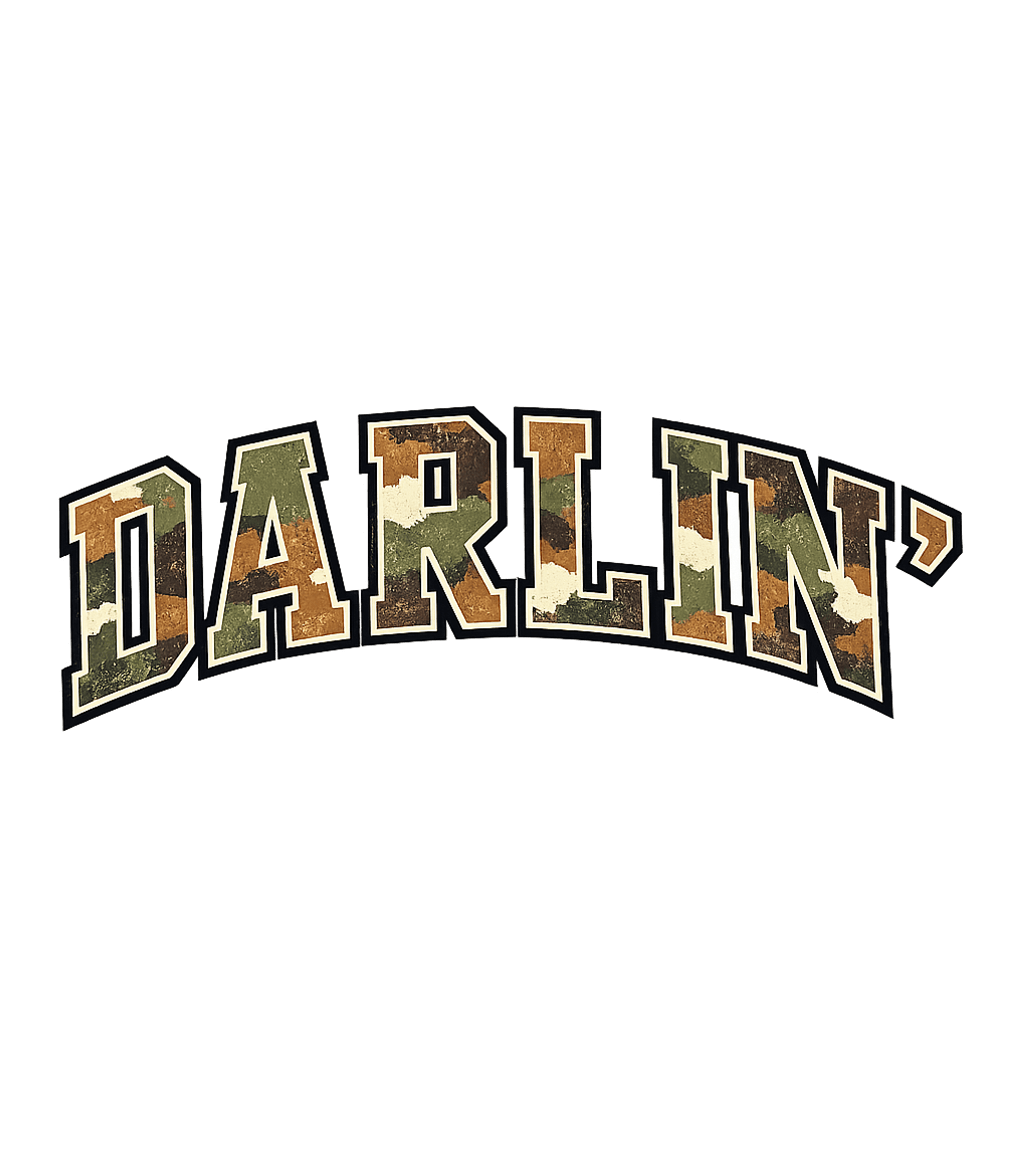 Darlin’ Camo Women’s Graphic Tee – Camo Print T‑Shirt