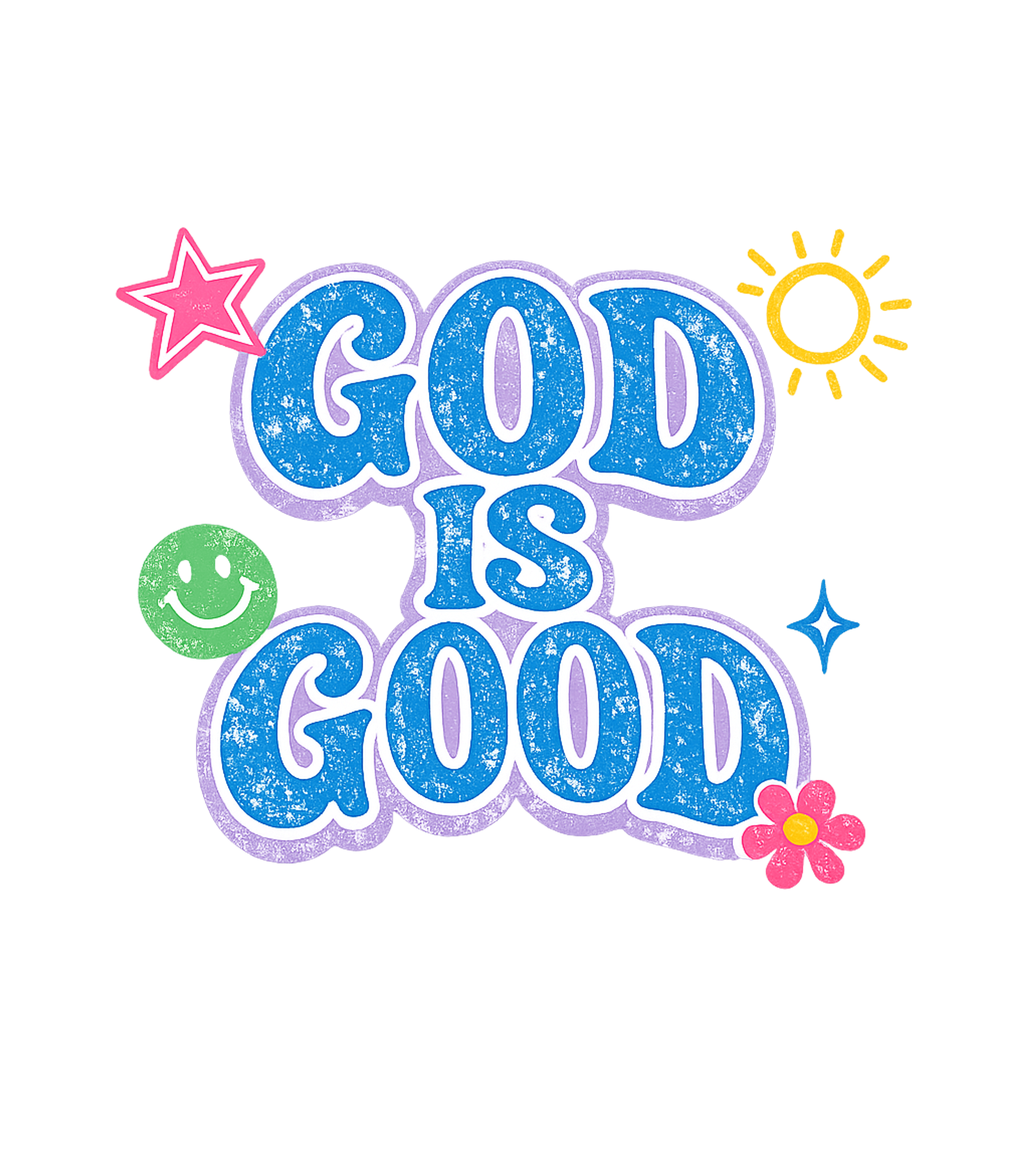 Blue Wavy God is Good Graphic Tee - Pepper