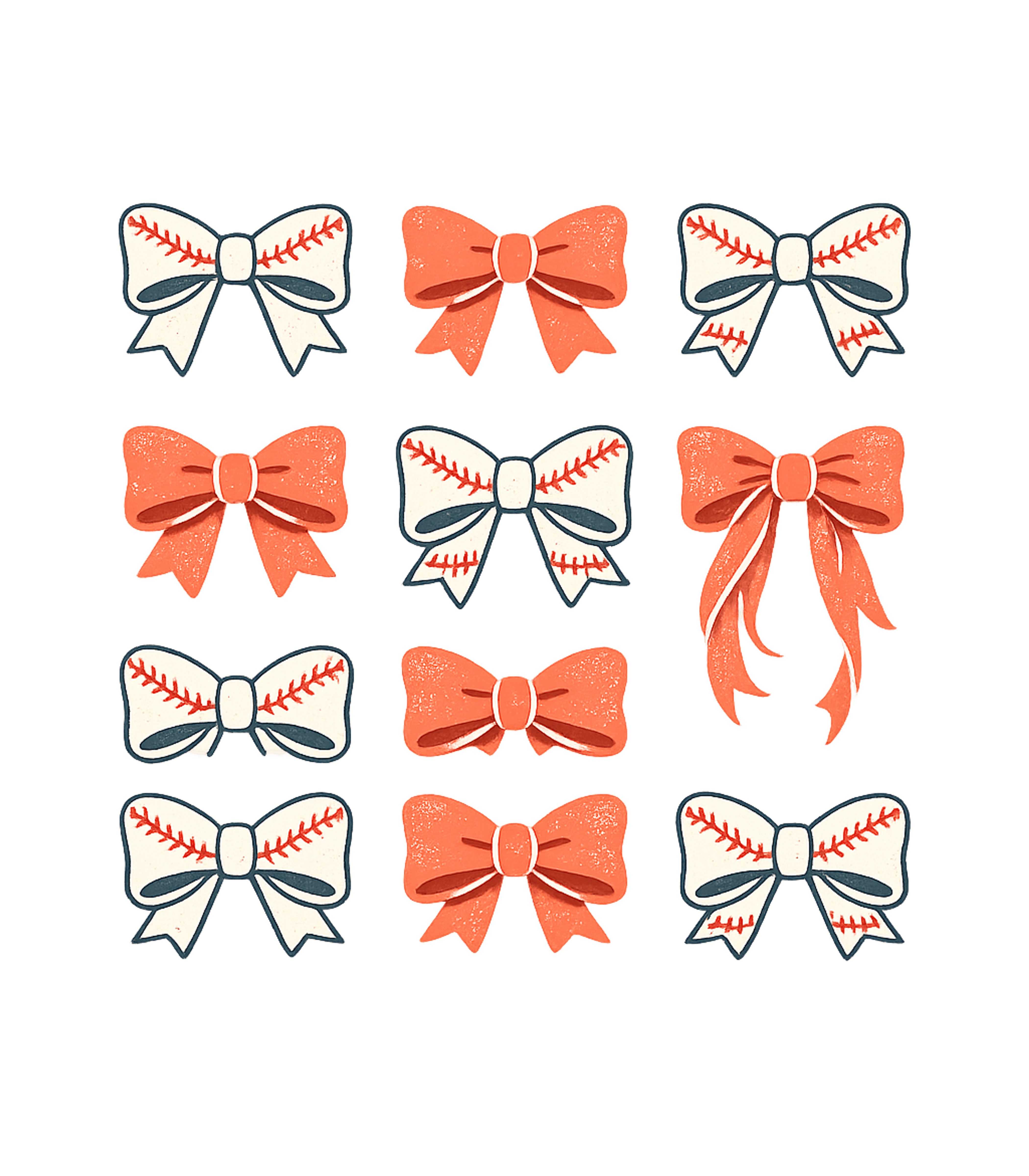 Baseball Bows Pattern